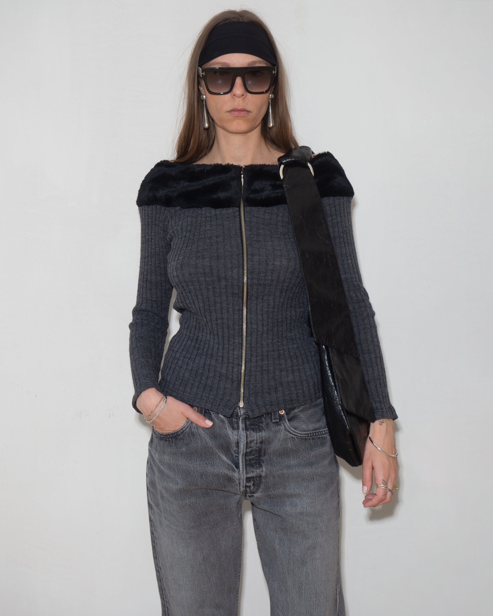 Furry Zip Cardigan