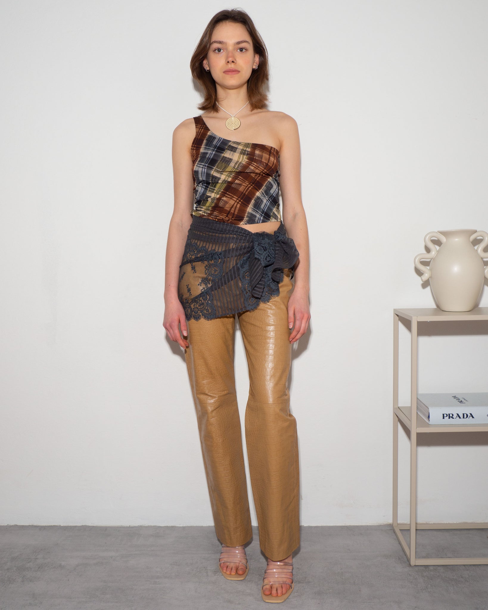 Leather Embossed Pants