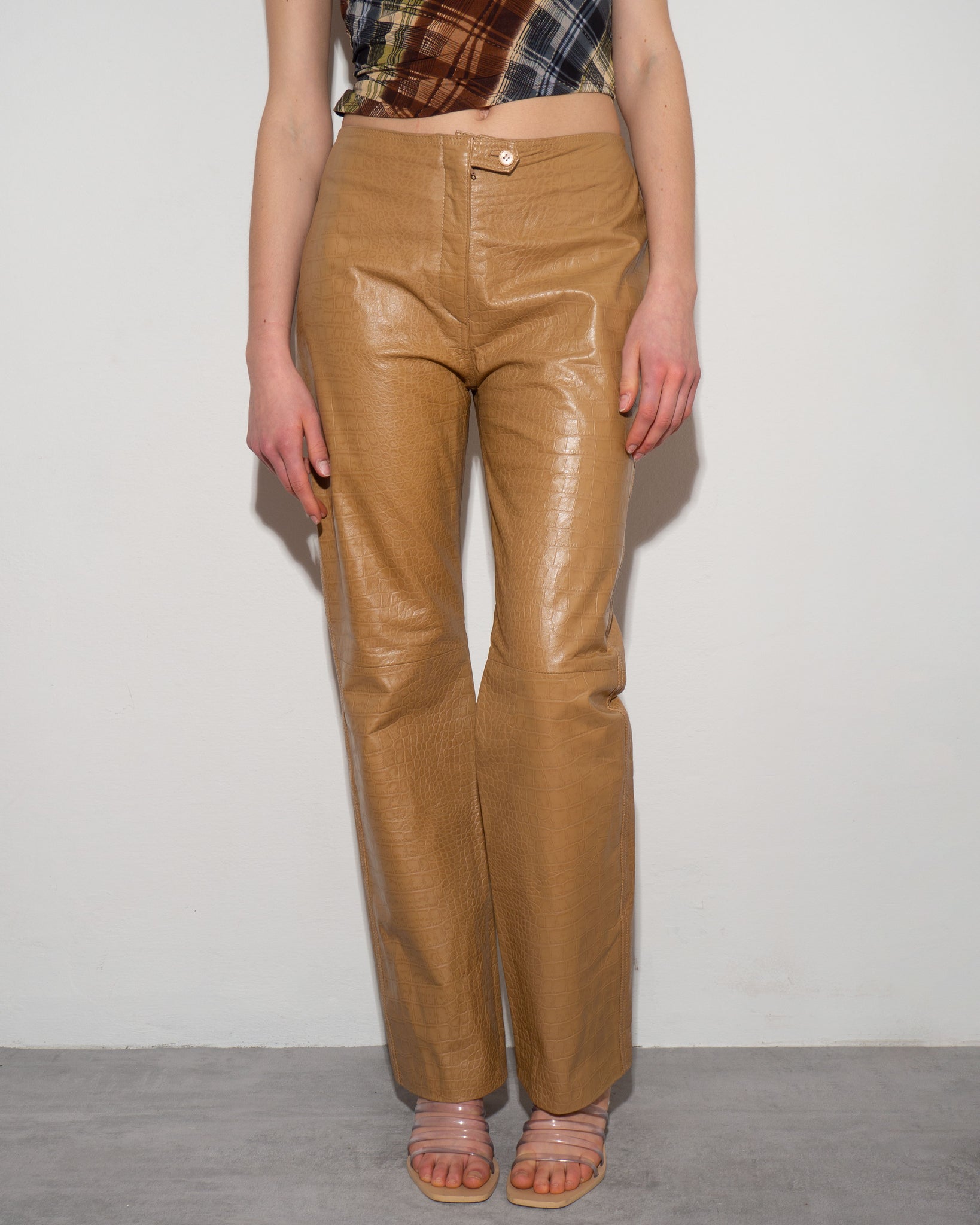 Leather Embossed Pants