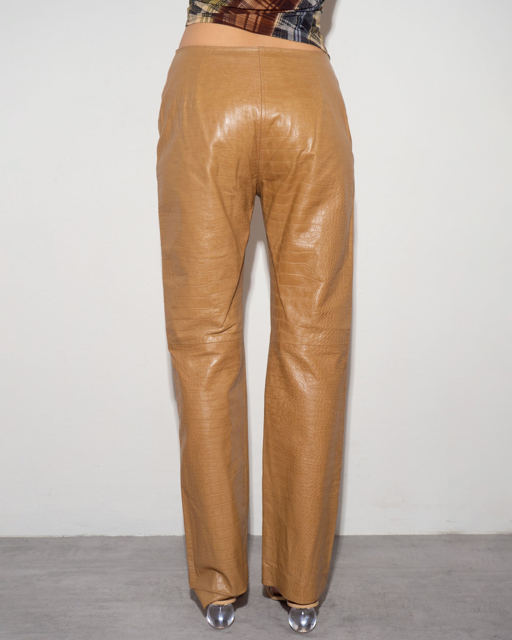 Leather Embossed Pants