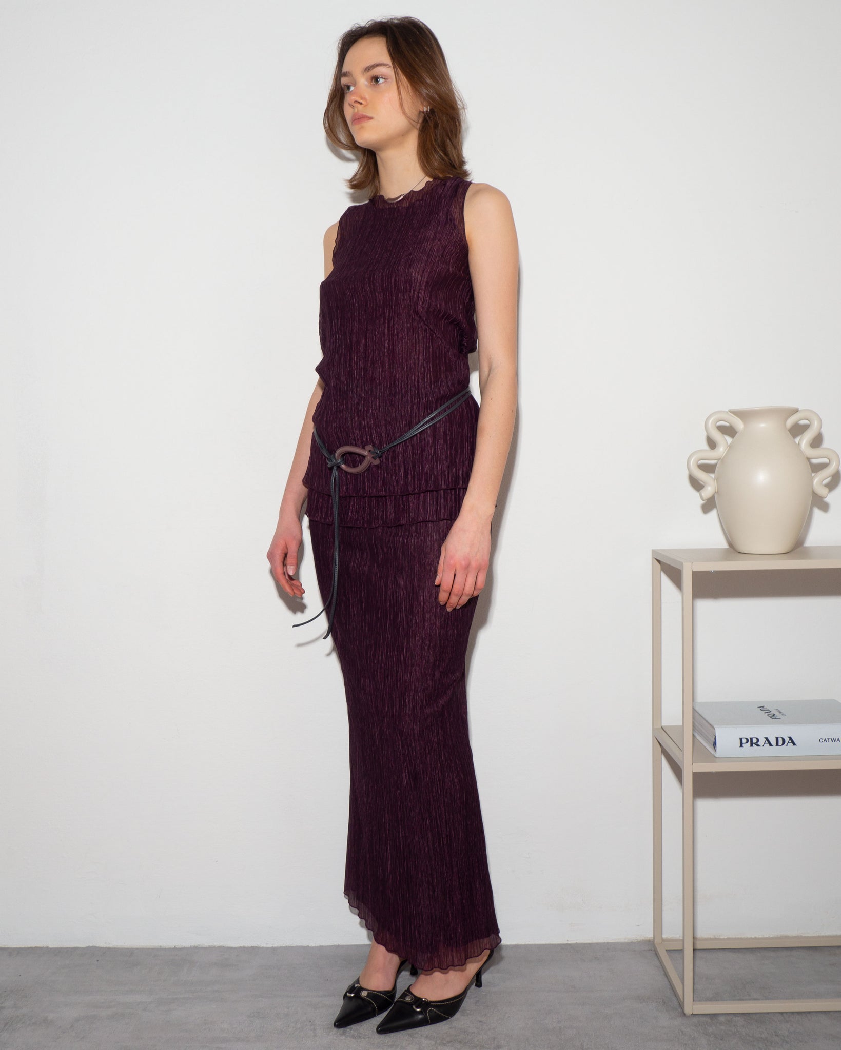 Aubergine Plissé Co-Ord