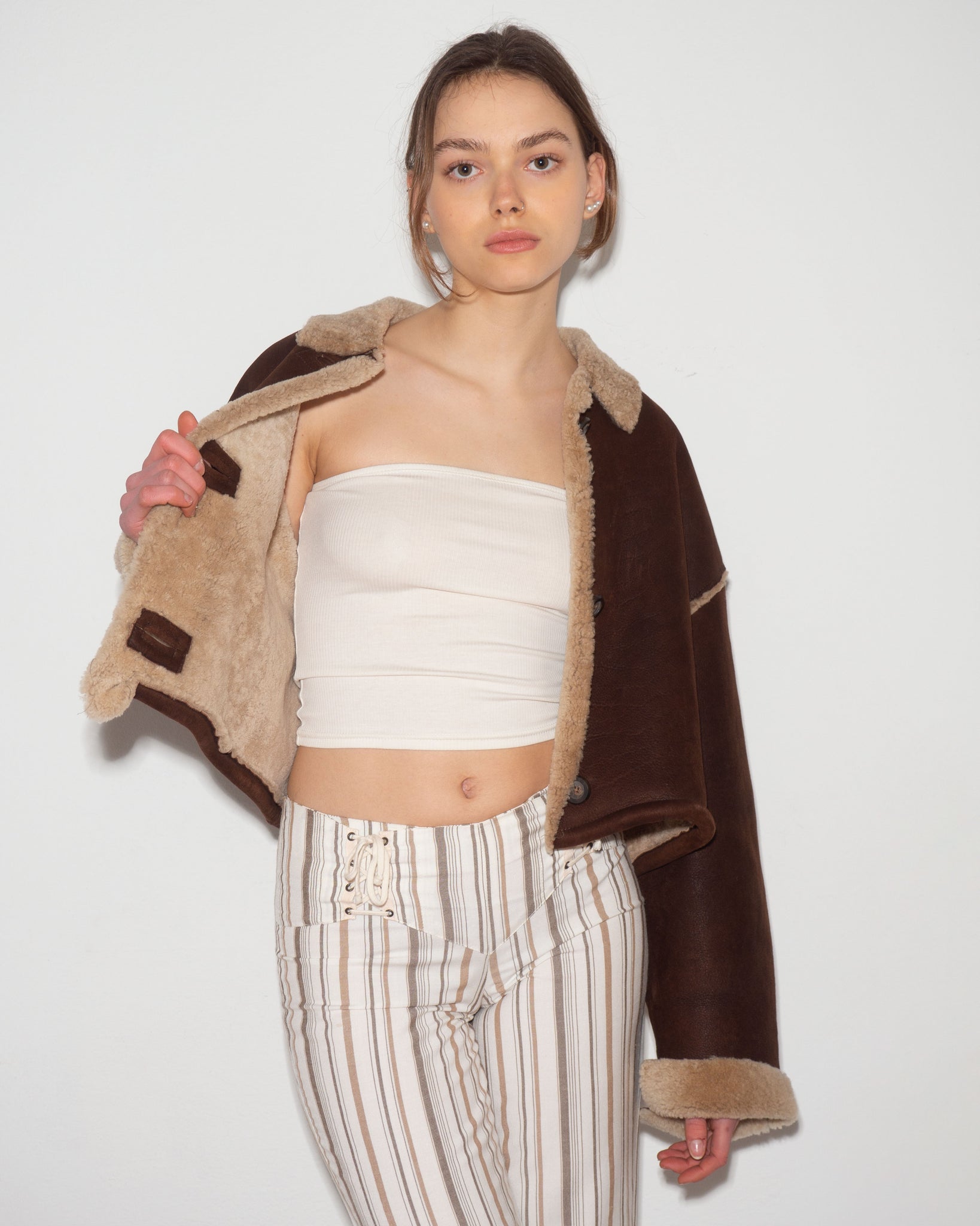 Cropped Shearling Jacket