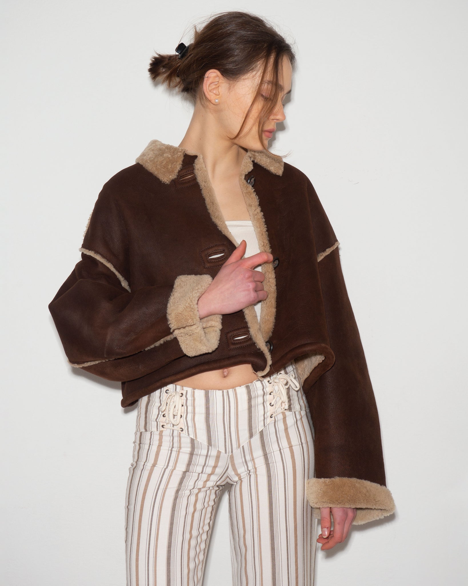 Cropped Shearling Jacket