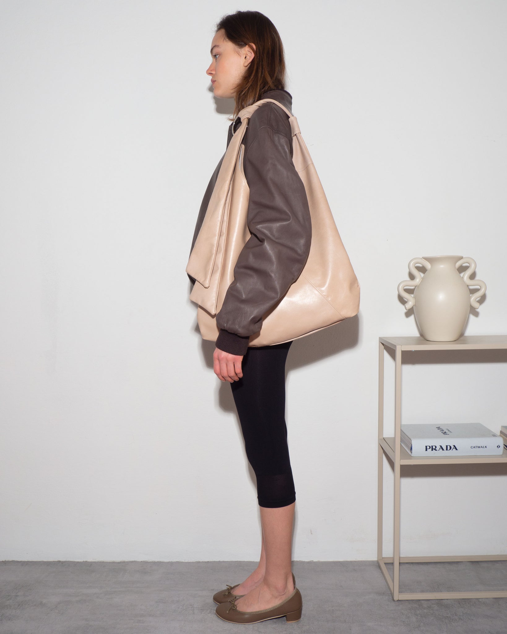 Brown Leather Bomber
