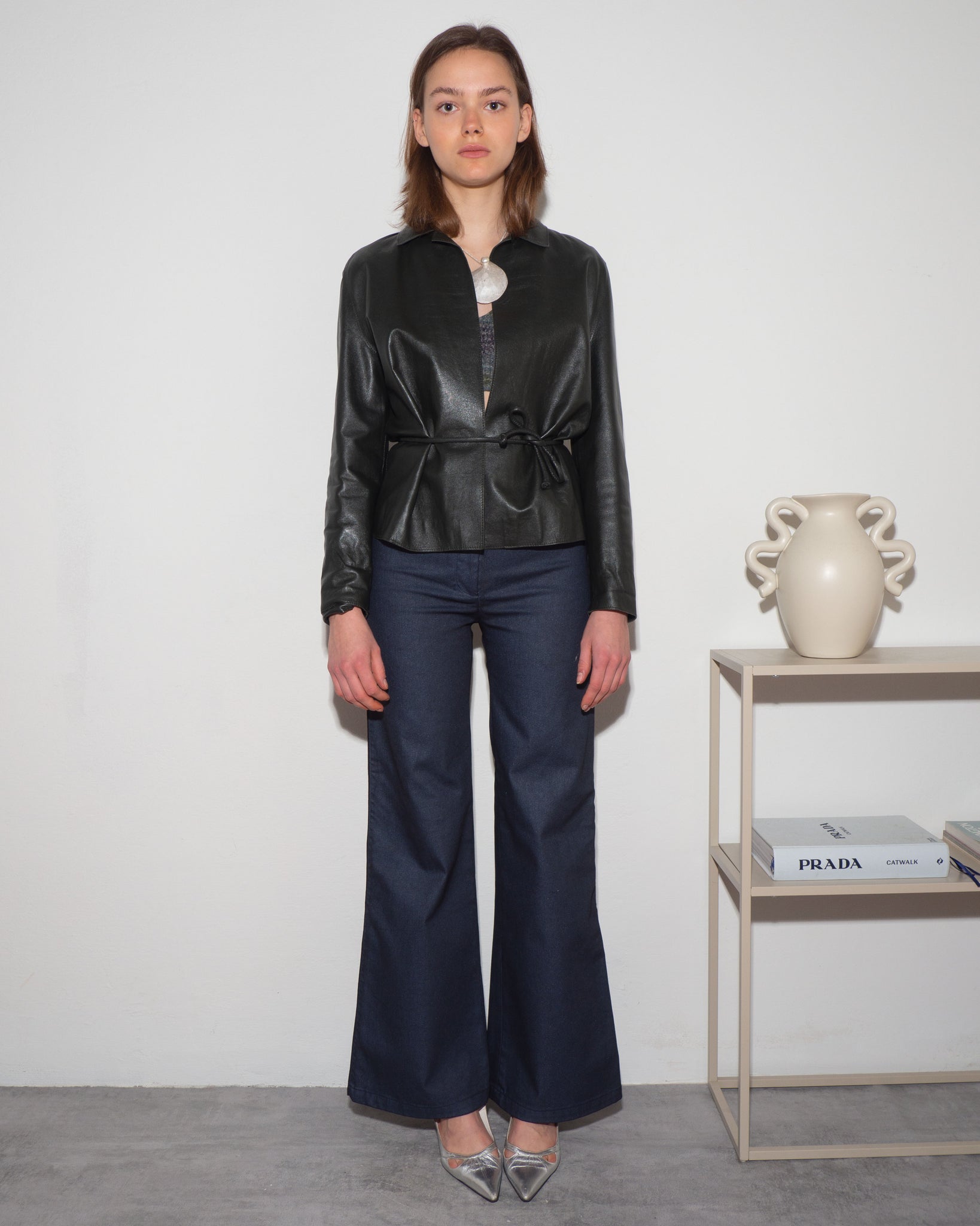 Leather Belted Jacket