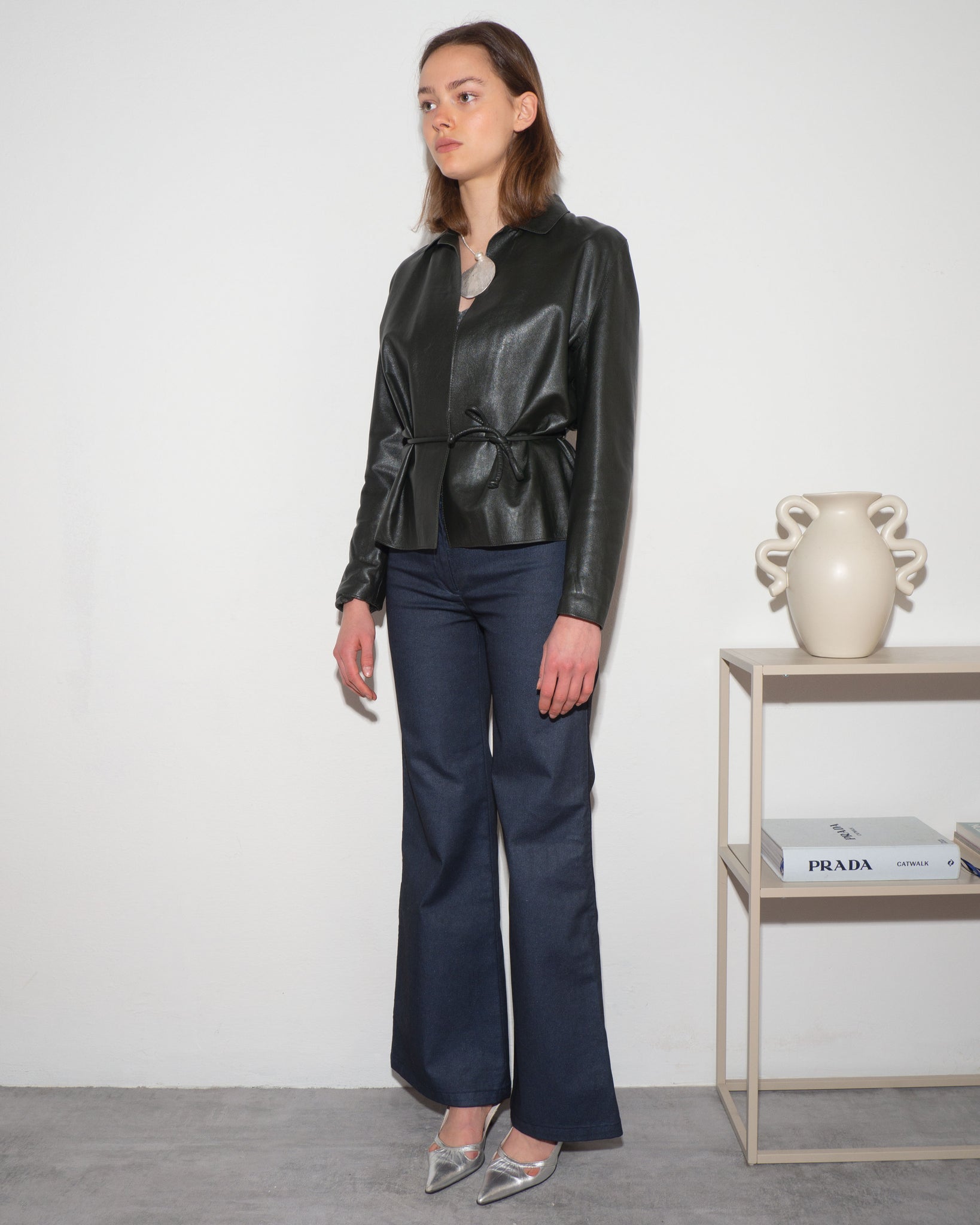 Leather Belted Jacket