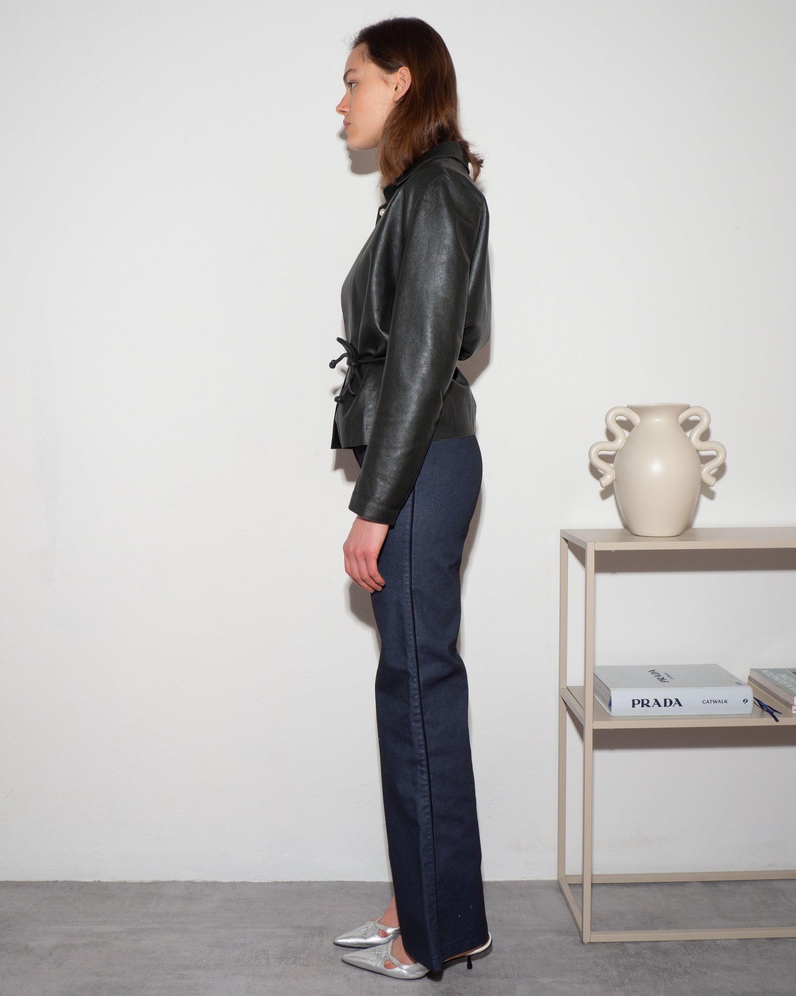 Leather Belted Jacket