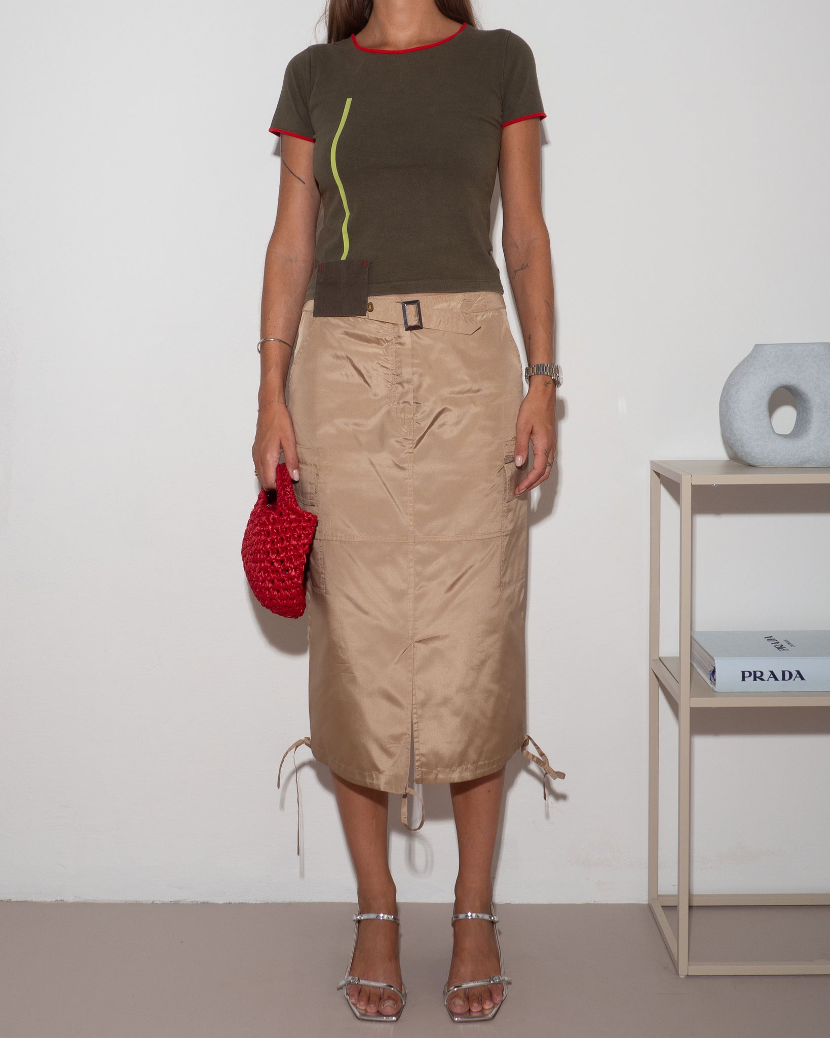 Silk Cargo Skirt