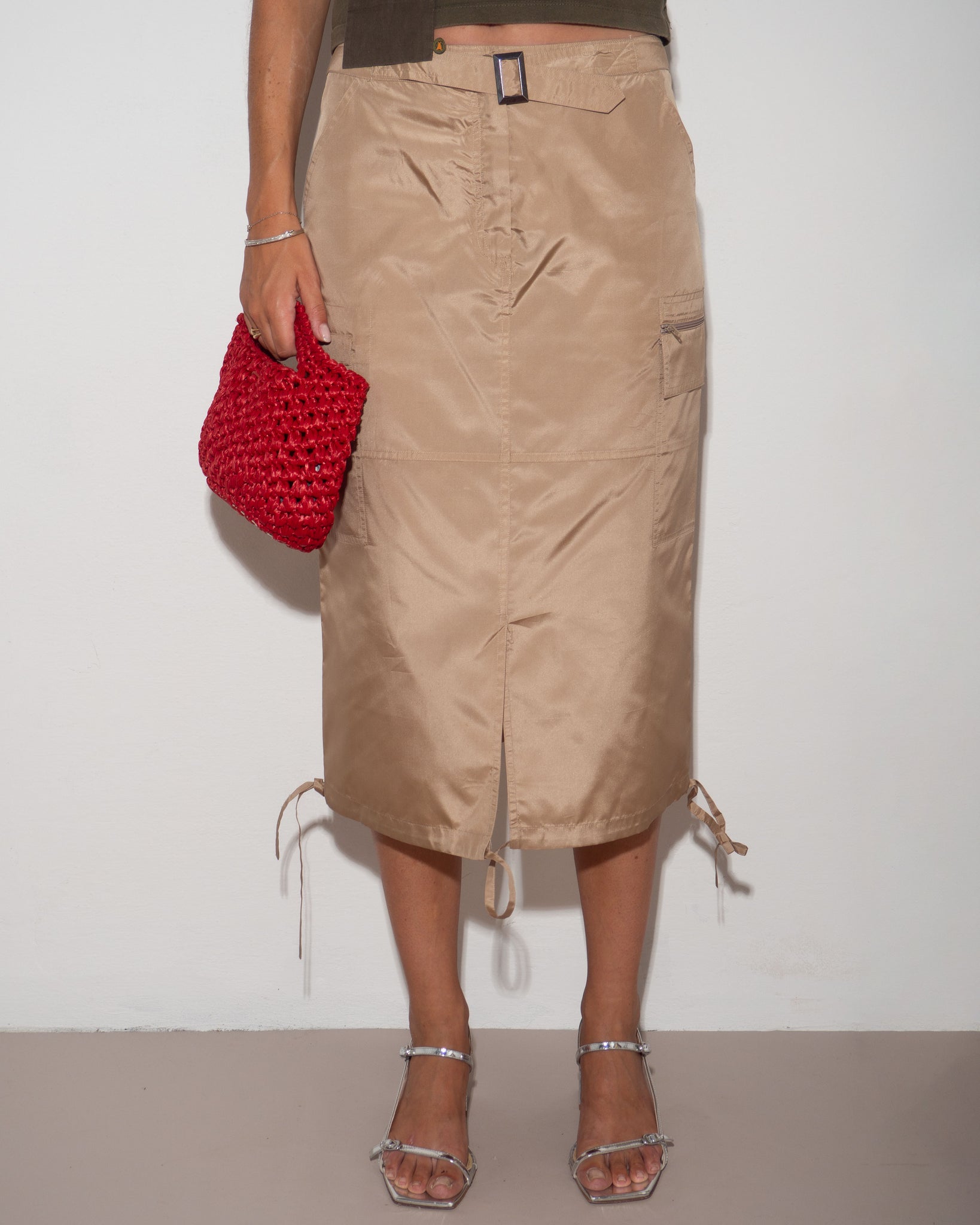 Silk Cargo Skirt
