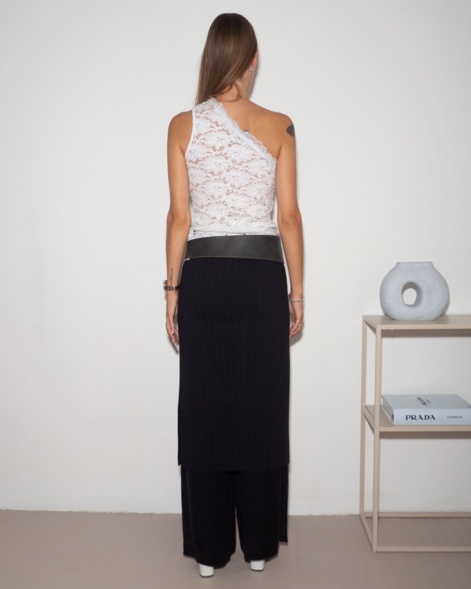 Pinstripe Midi Skirt