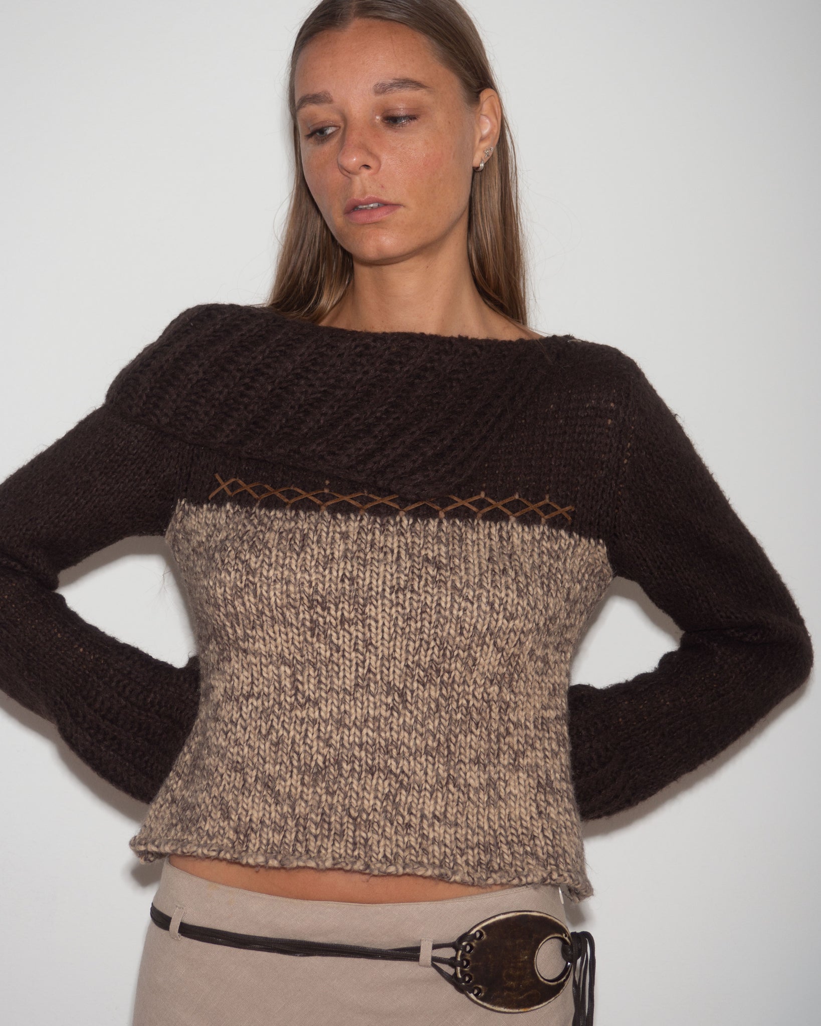 Brown Knitted Sweater