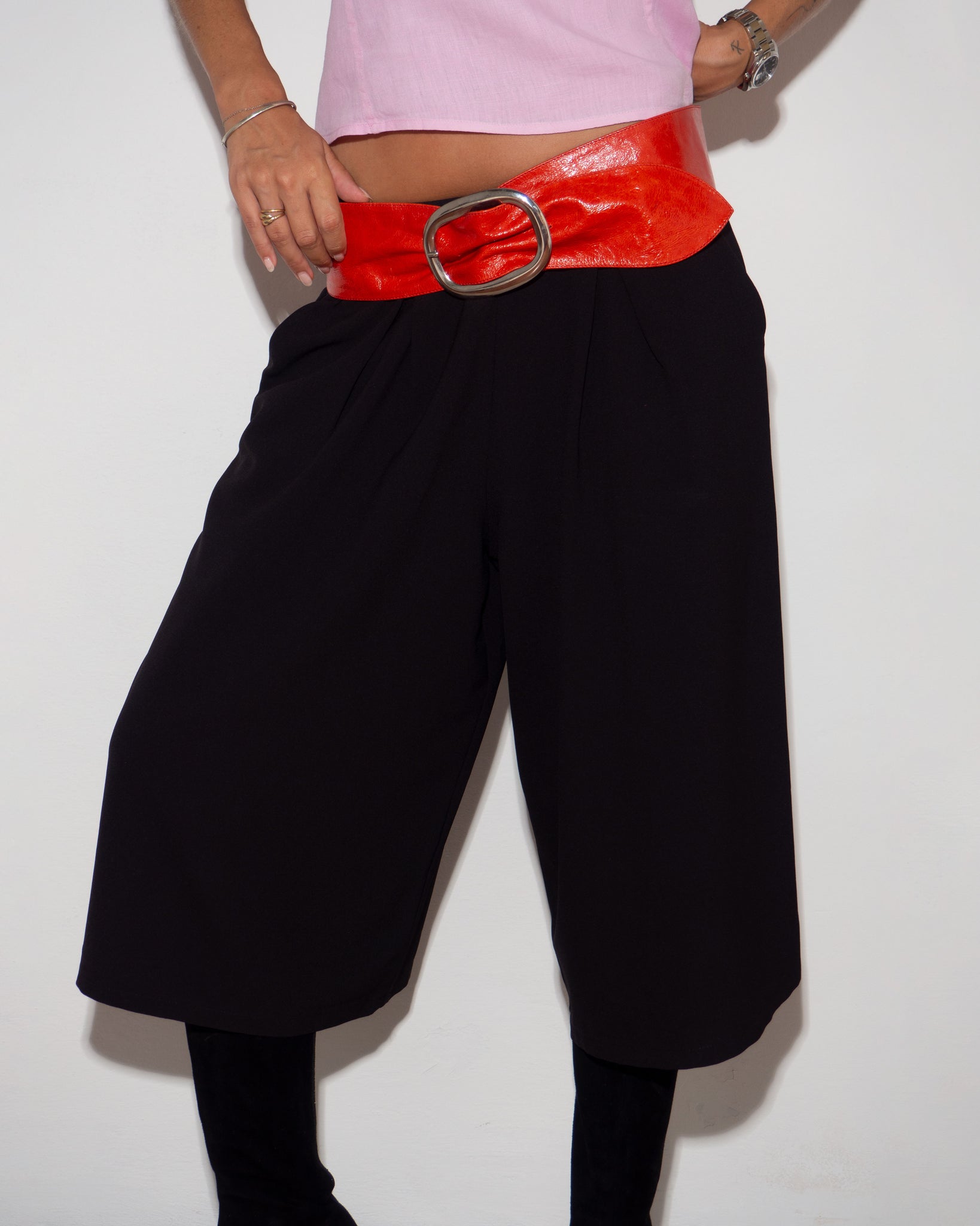 Pleated 3/4 Pants