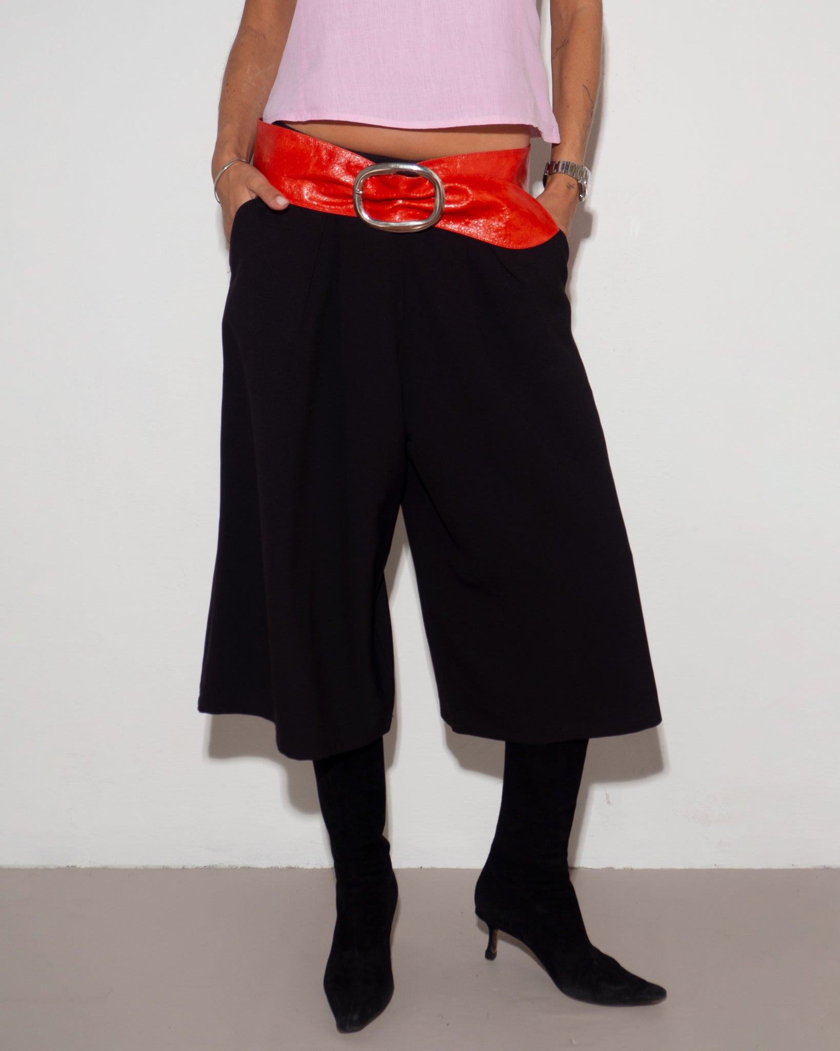 Pleated 3/4 Pants