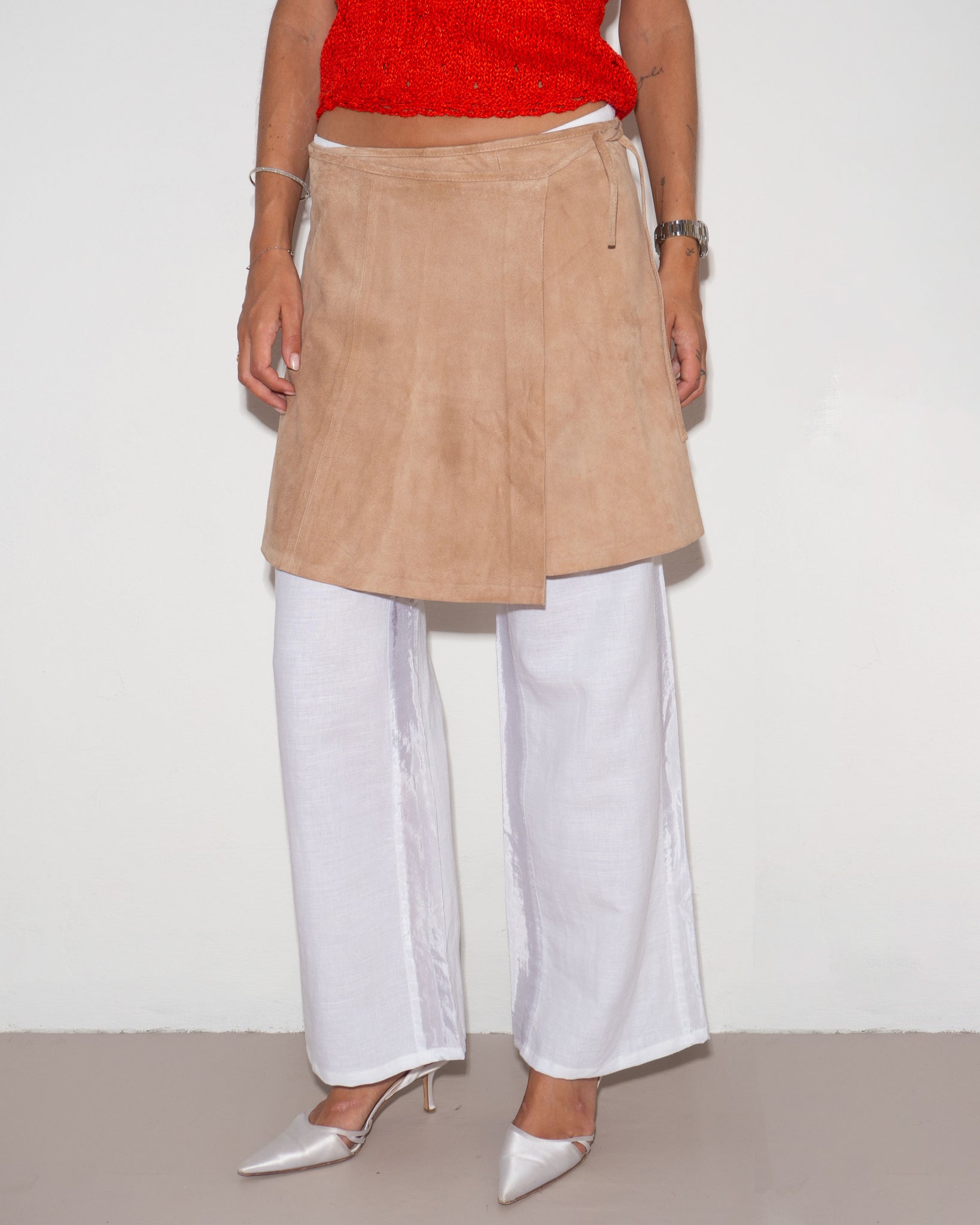 Suede Envelope Skirt
