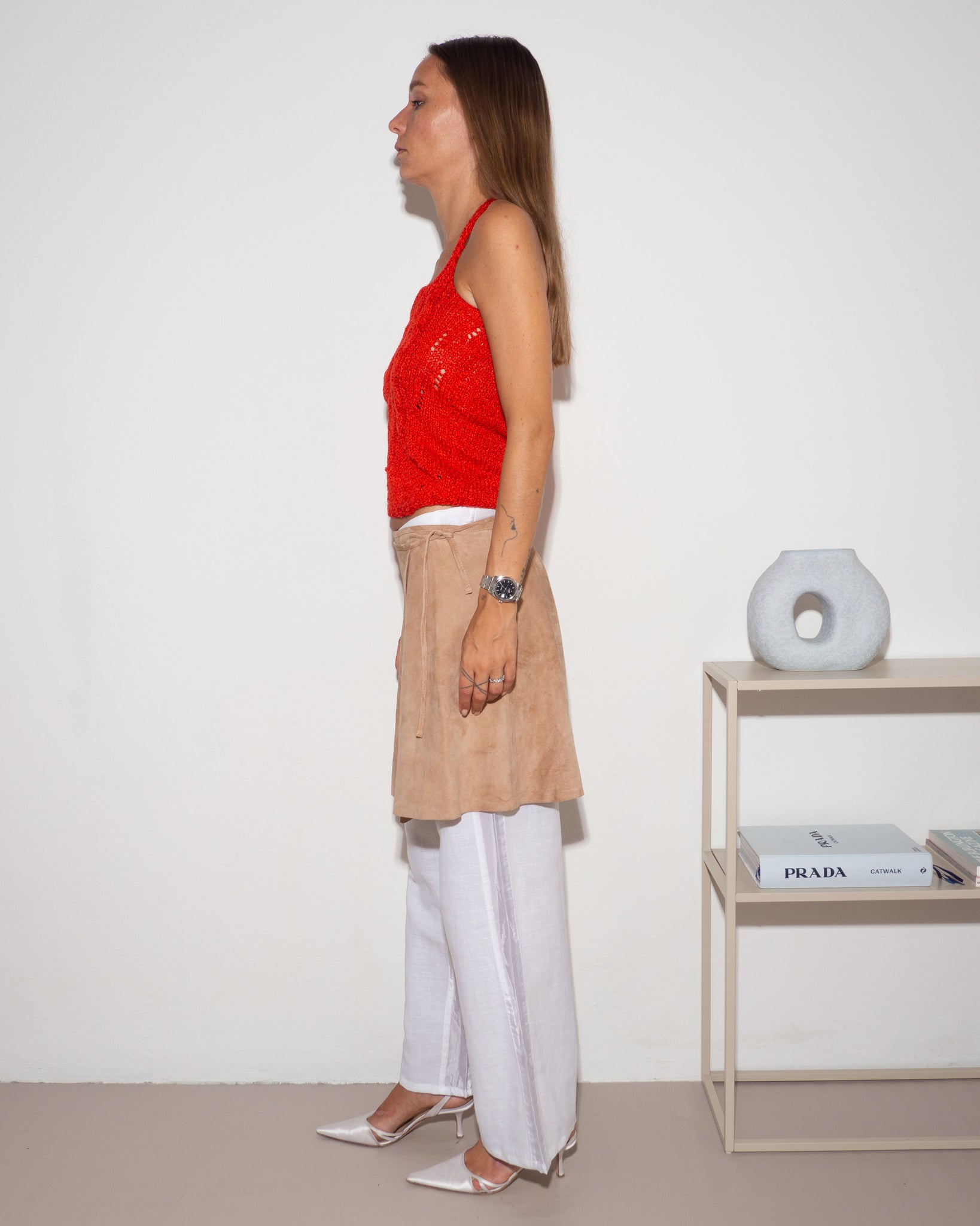 Suede Envelope Skirt