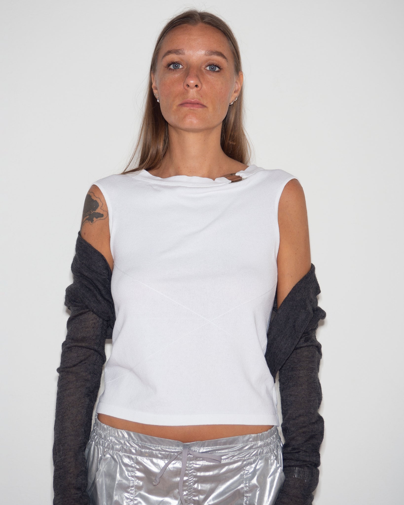 White Sleeveless Top