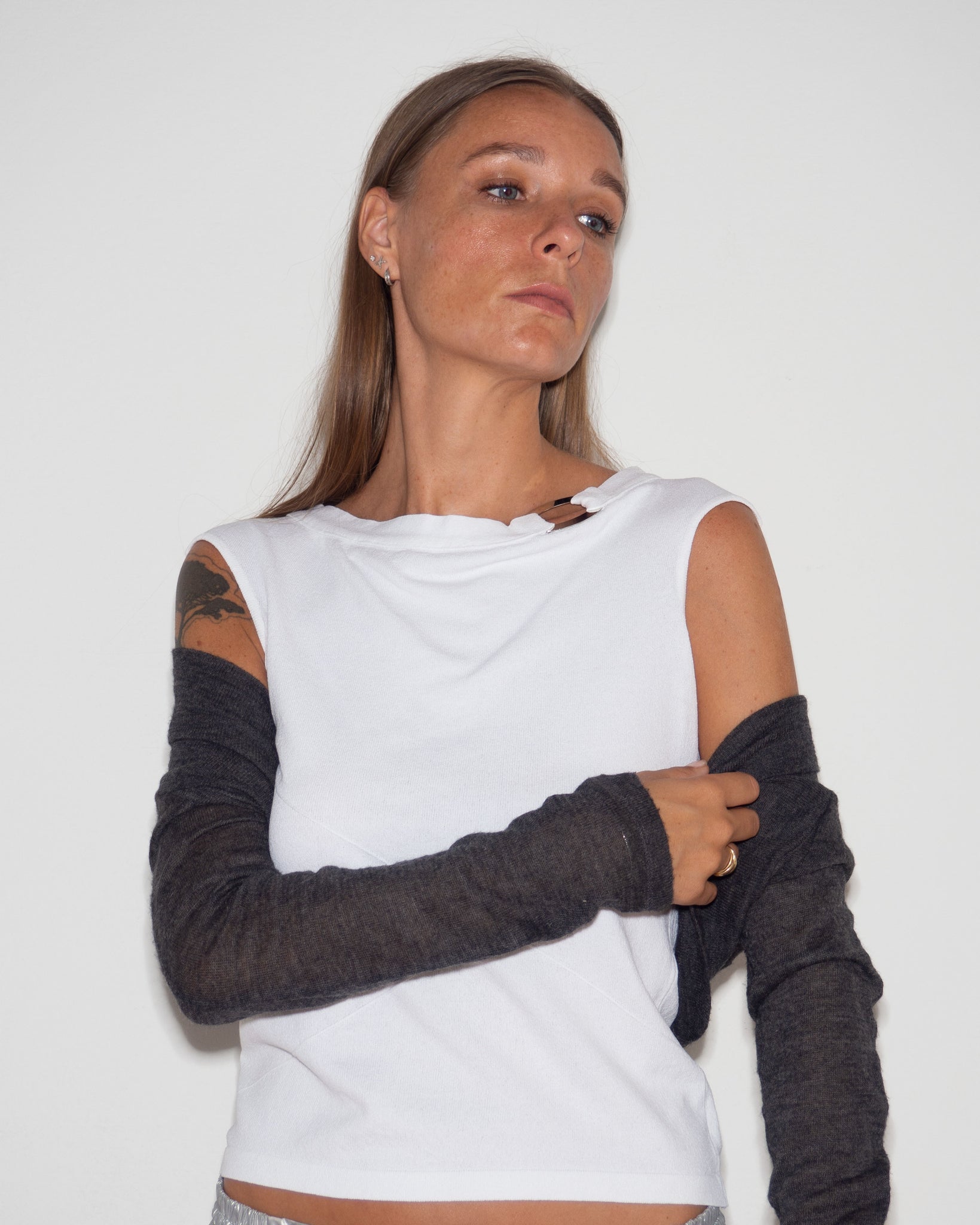 White Sleeveless Top