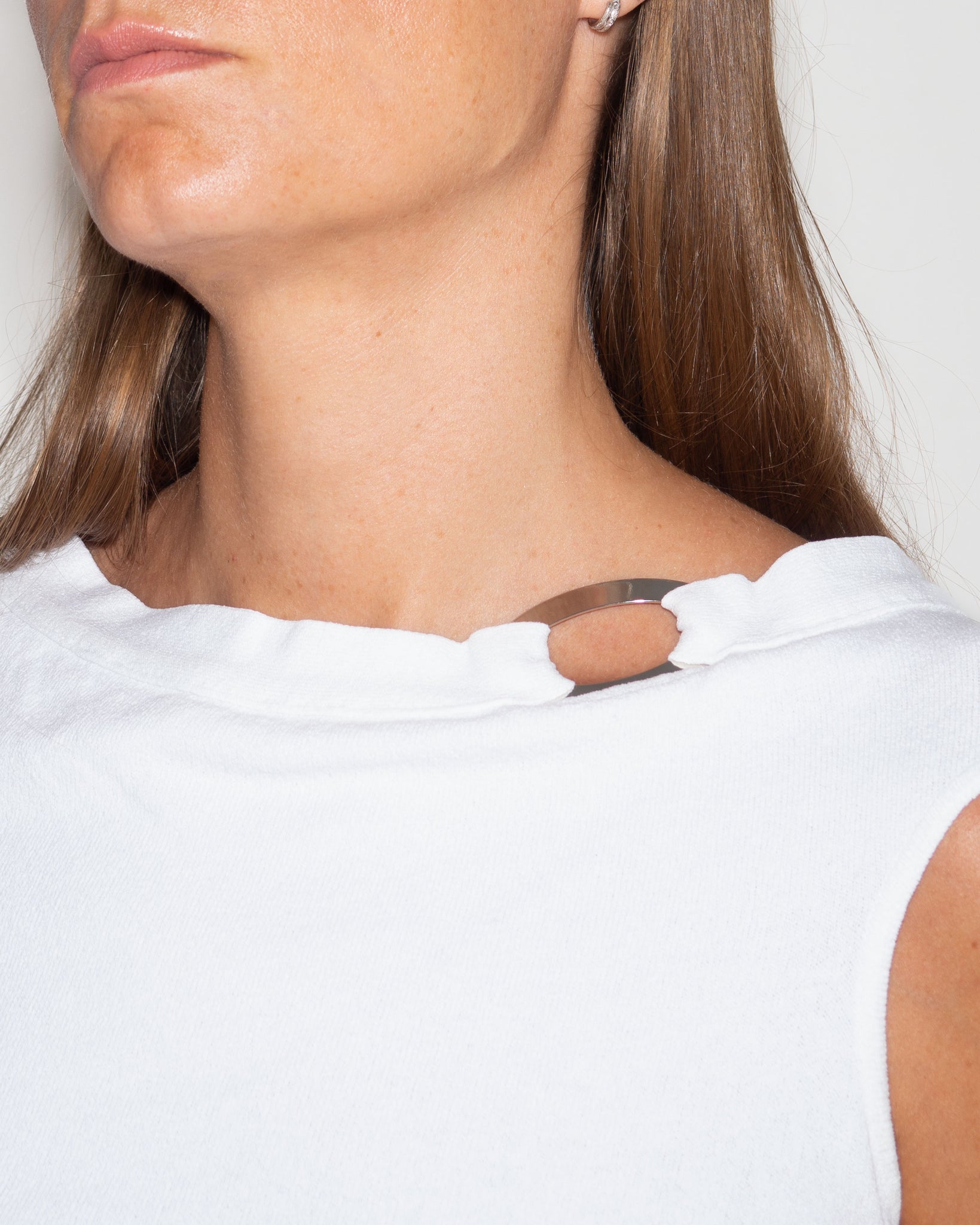 White Sleeveless Top