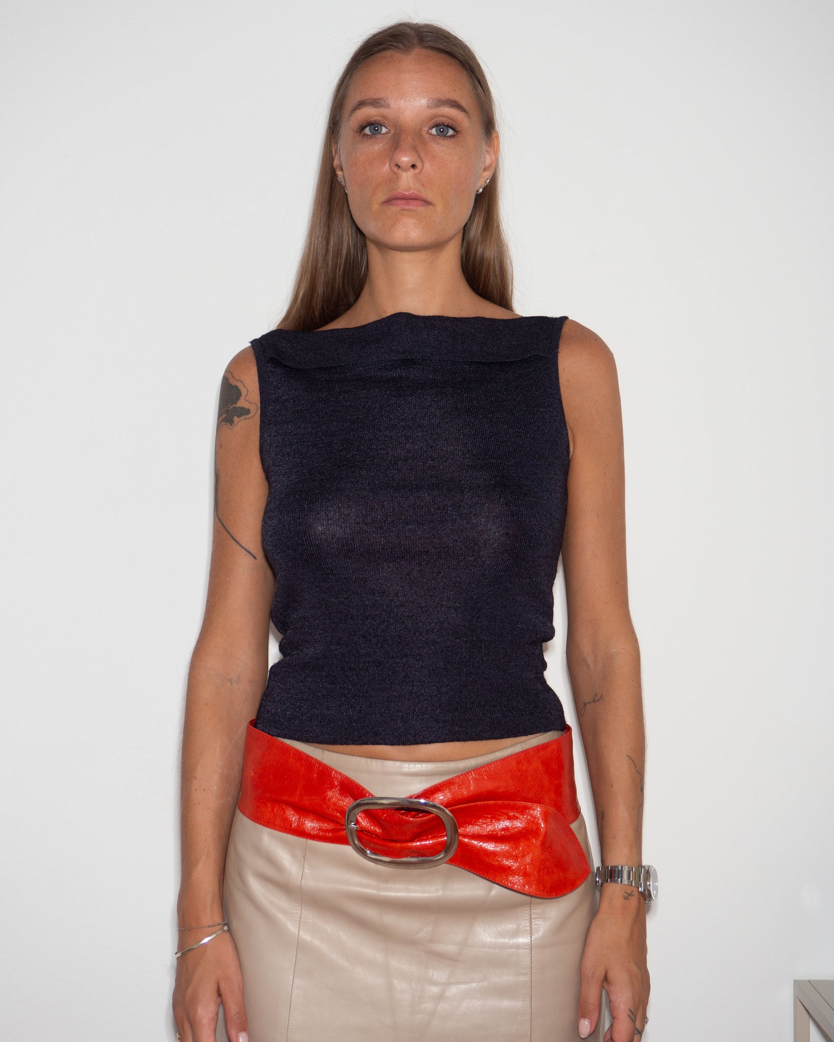 Boatneck Knit Top