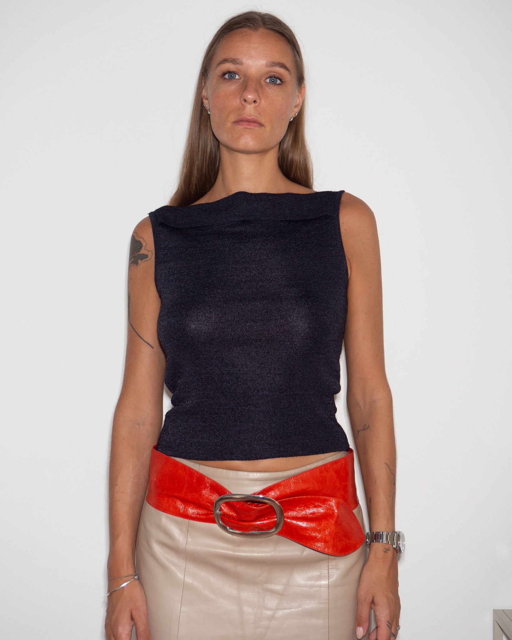 Boatneck Knit Top