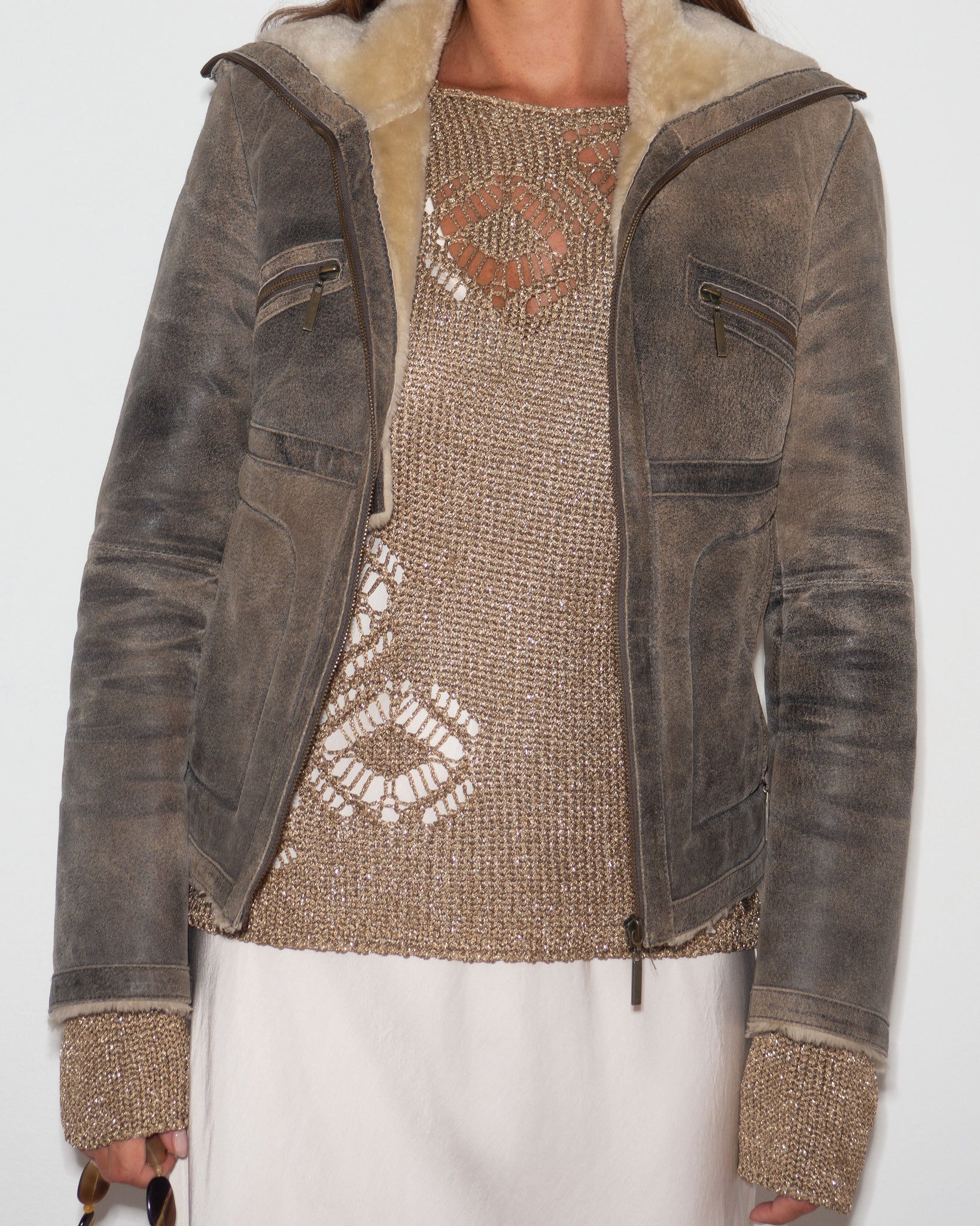 Shearling Biker Jacket