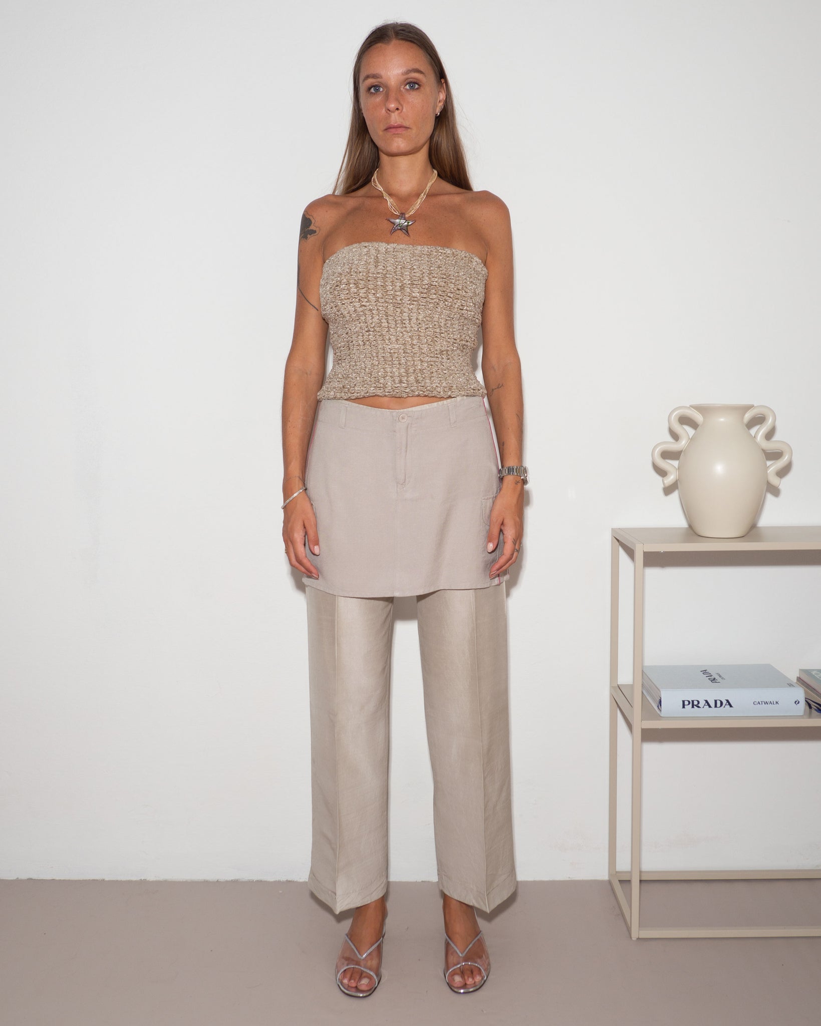 Linen Cargo Skirt