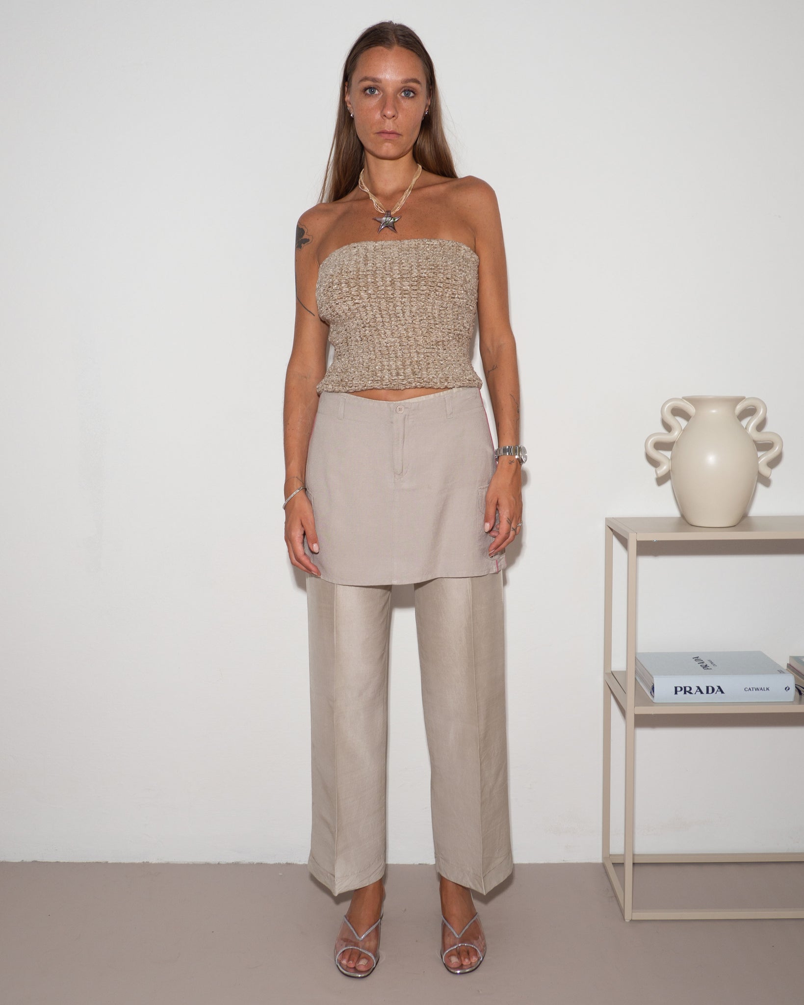 Linen Cargo Skirt