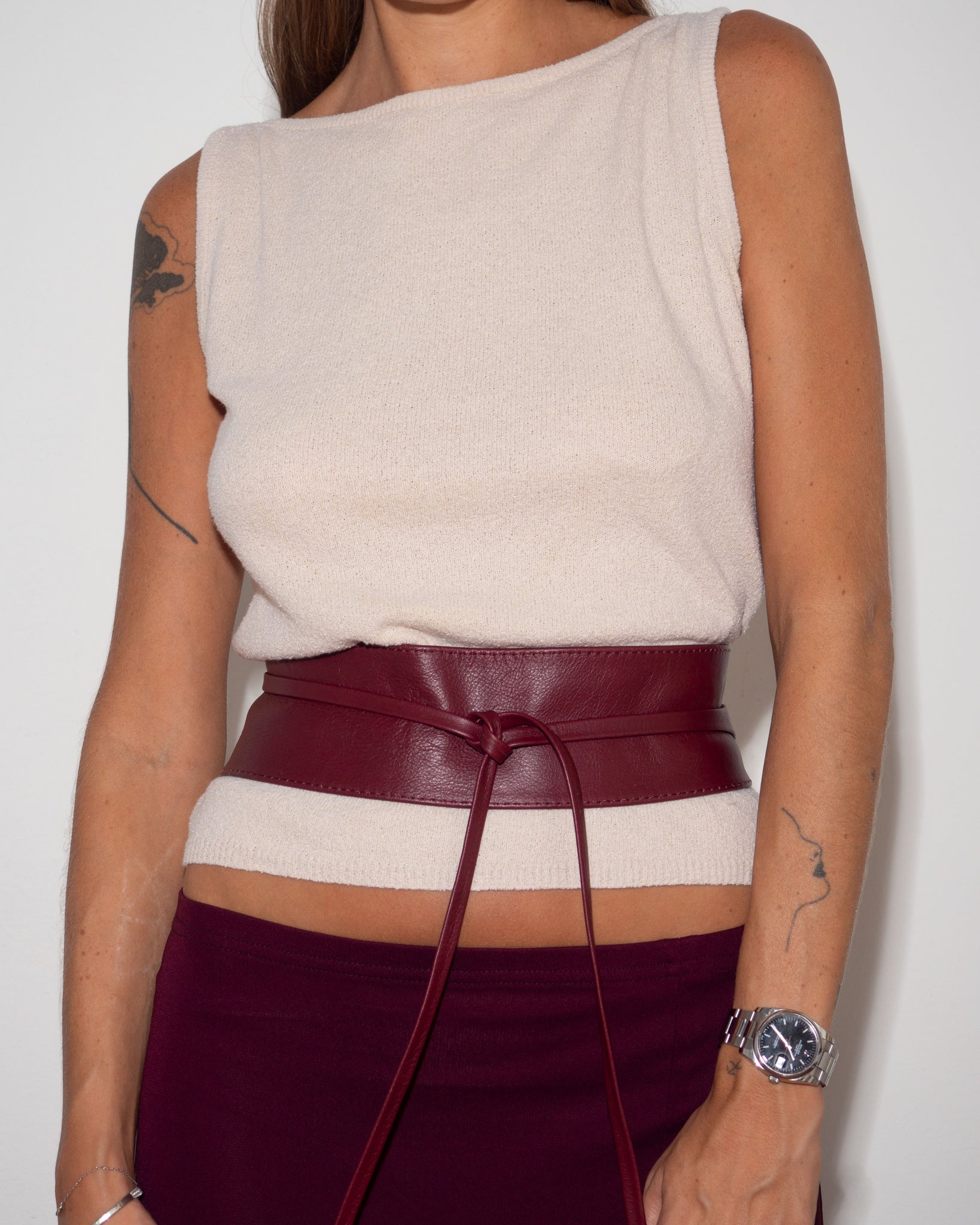 Burgundy Leather Belt