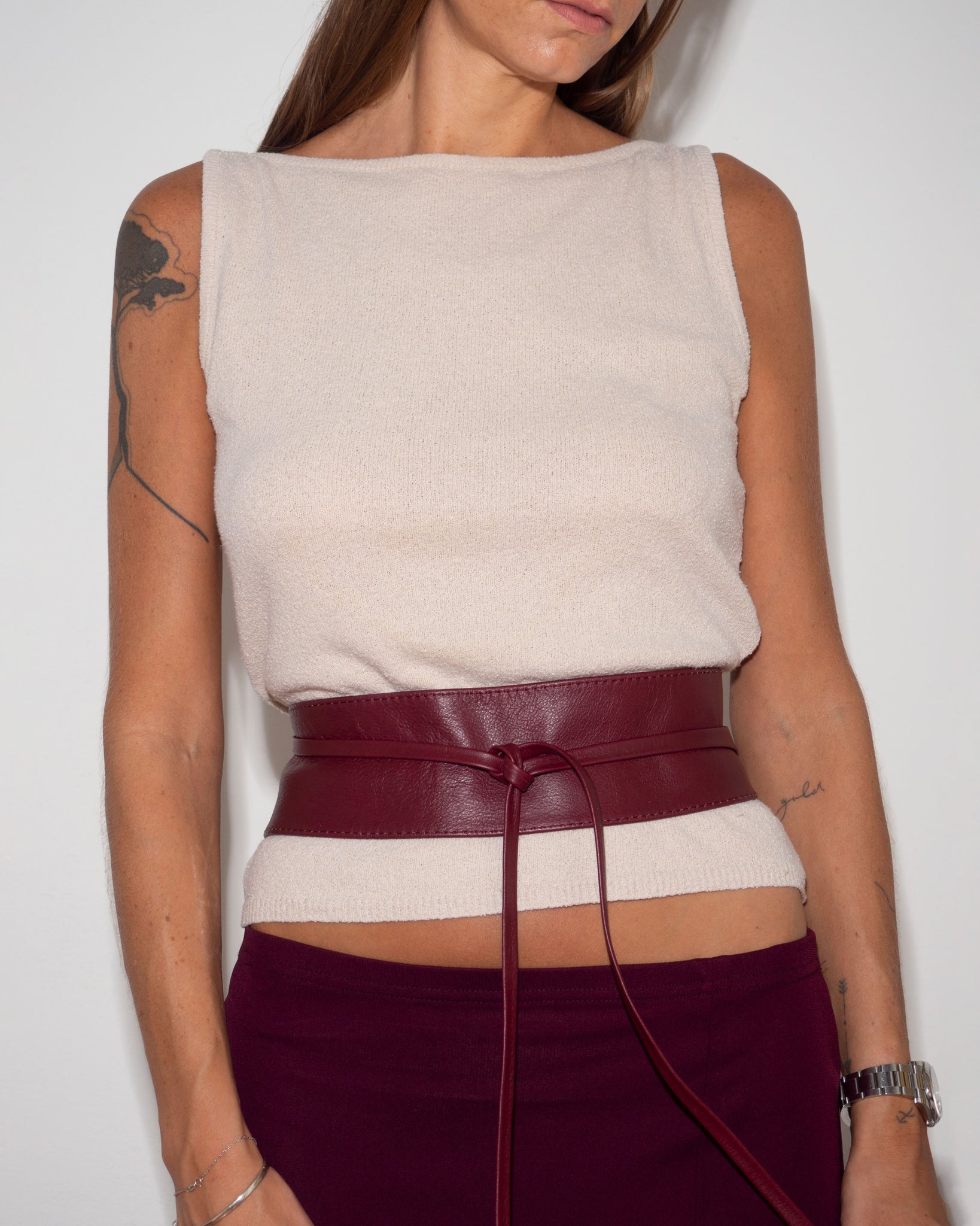 Burgundy Leather Belt
