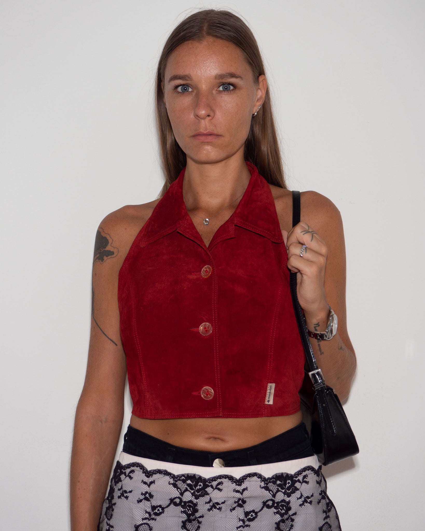 Suede Halter Top