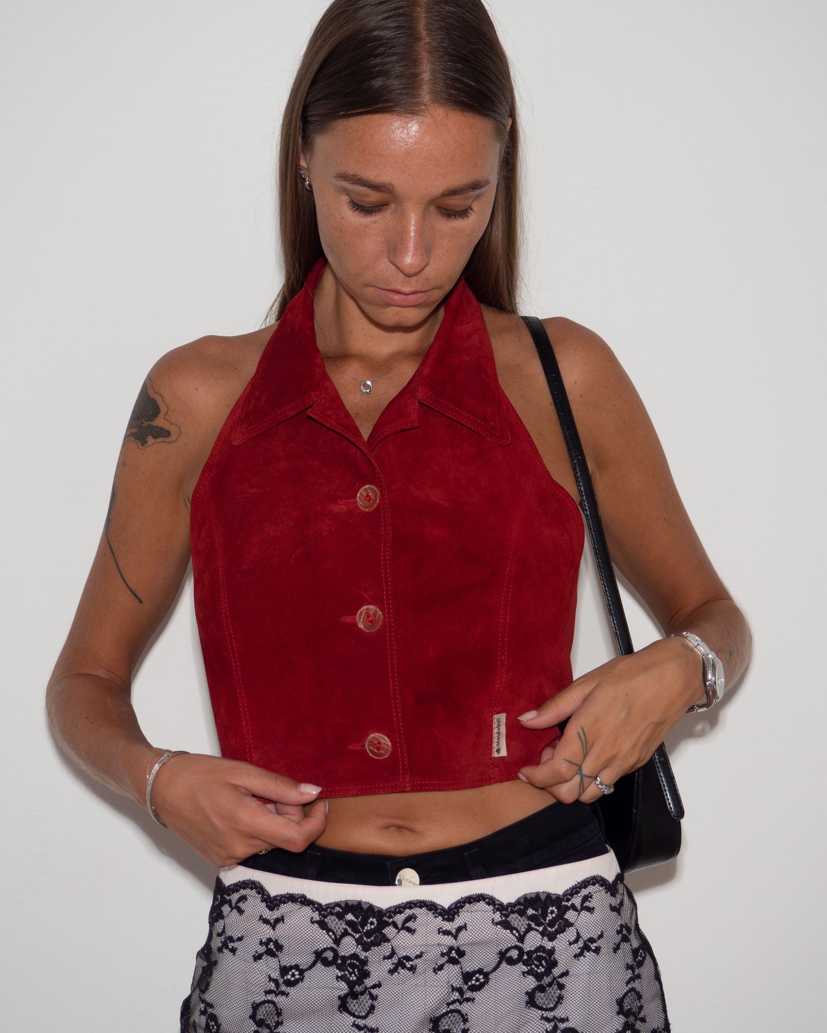 Suede Halter Top