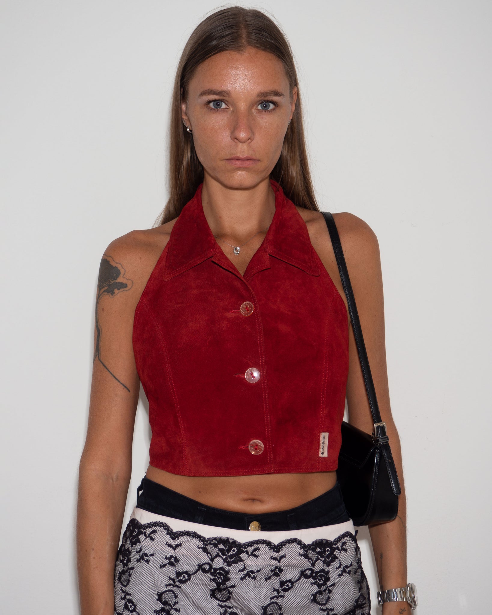 Suede Halter Top