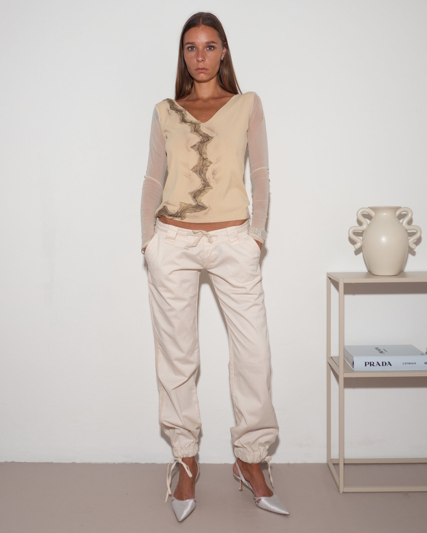 Drawstring Low Rise Pants