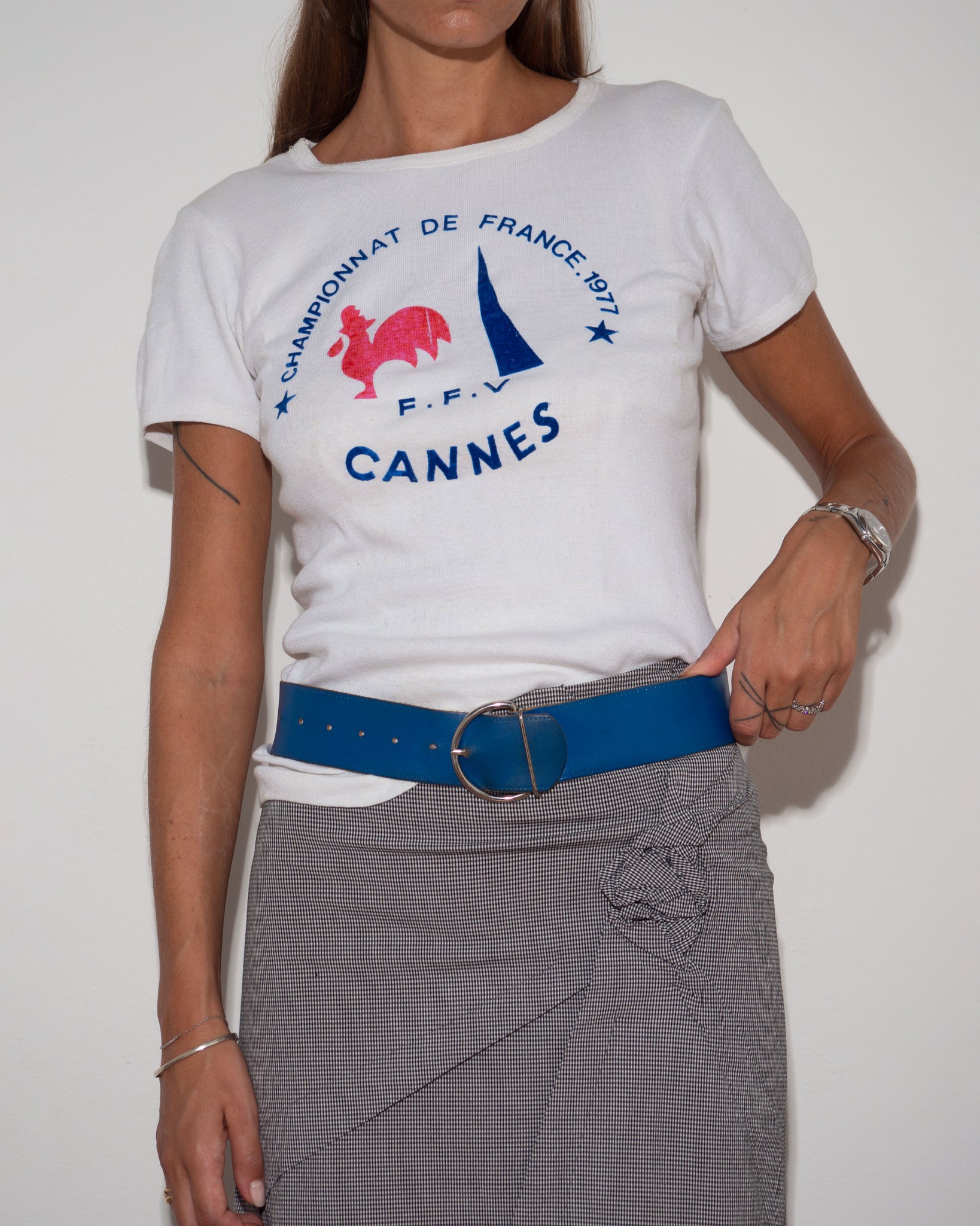 Cobalt Leather Belt