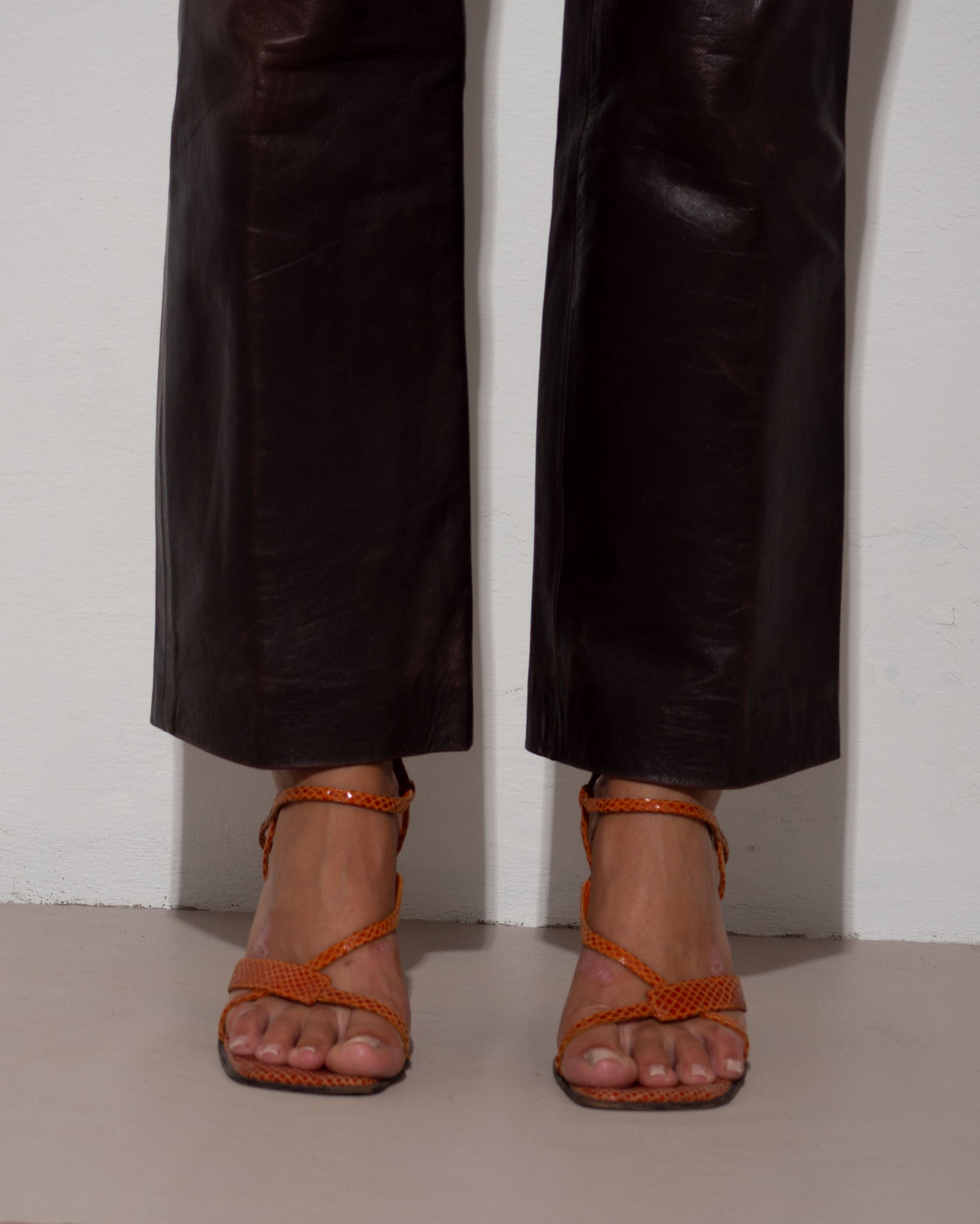 Leather Embossed Sandals