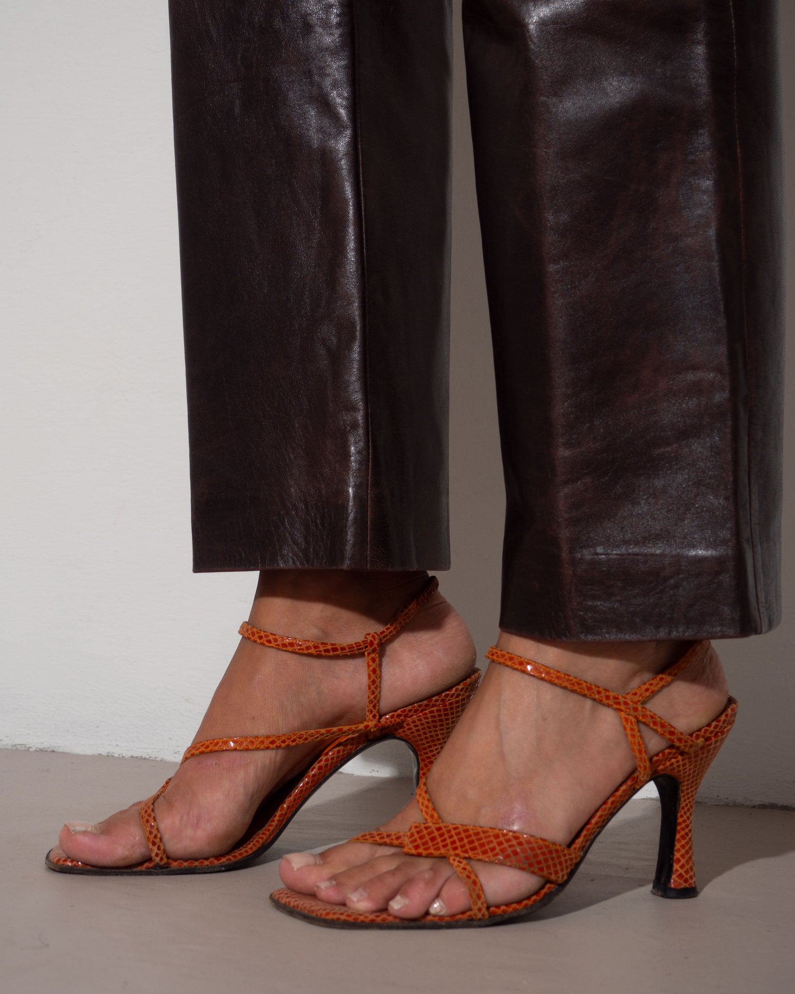 Leather Embossed Sandals