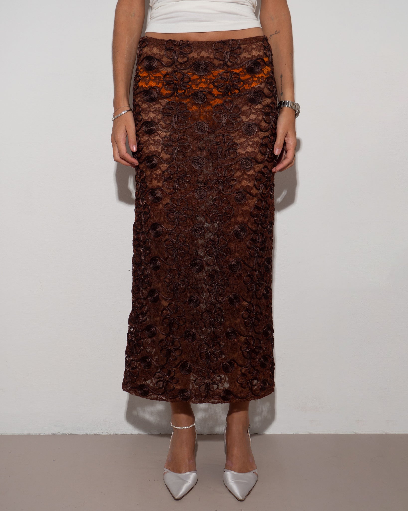 Brown Sheer Skirt