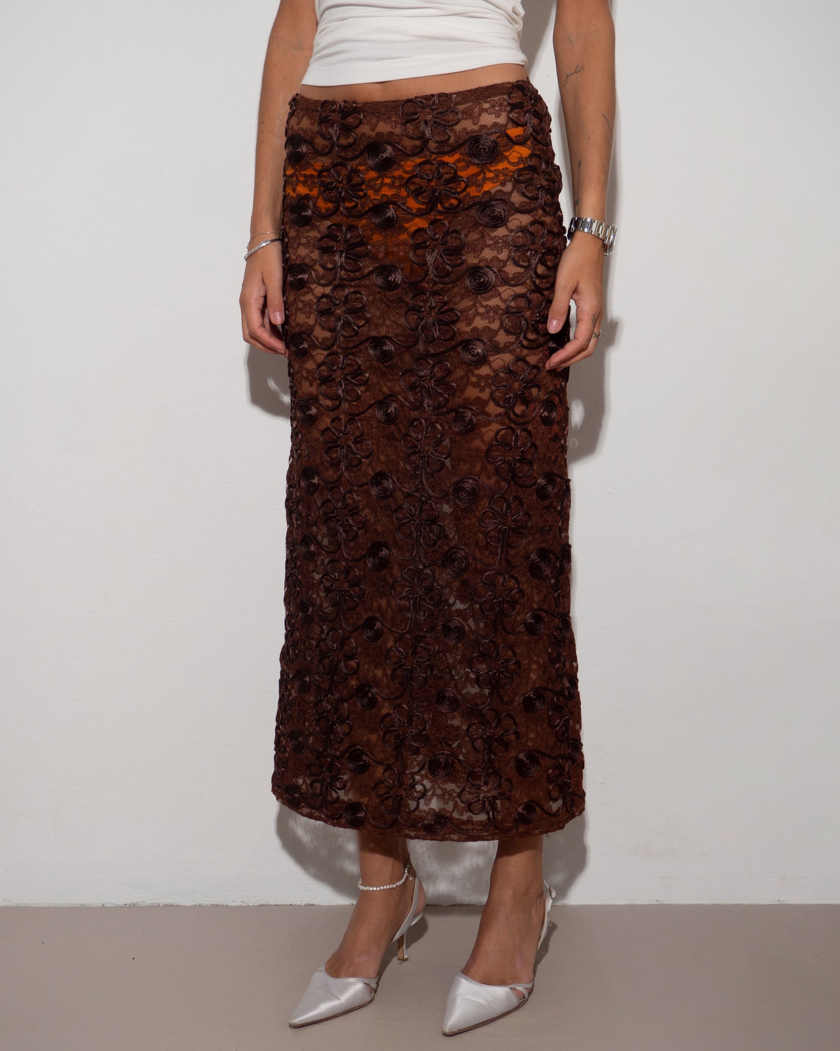 Brown Sheer Skirt