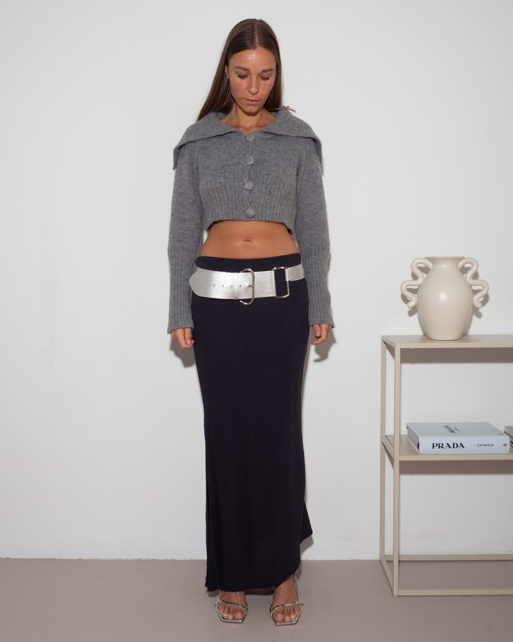 Cropped Alpaca Cardigan