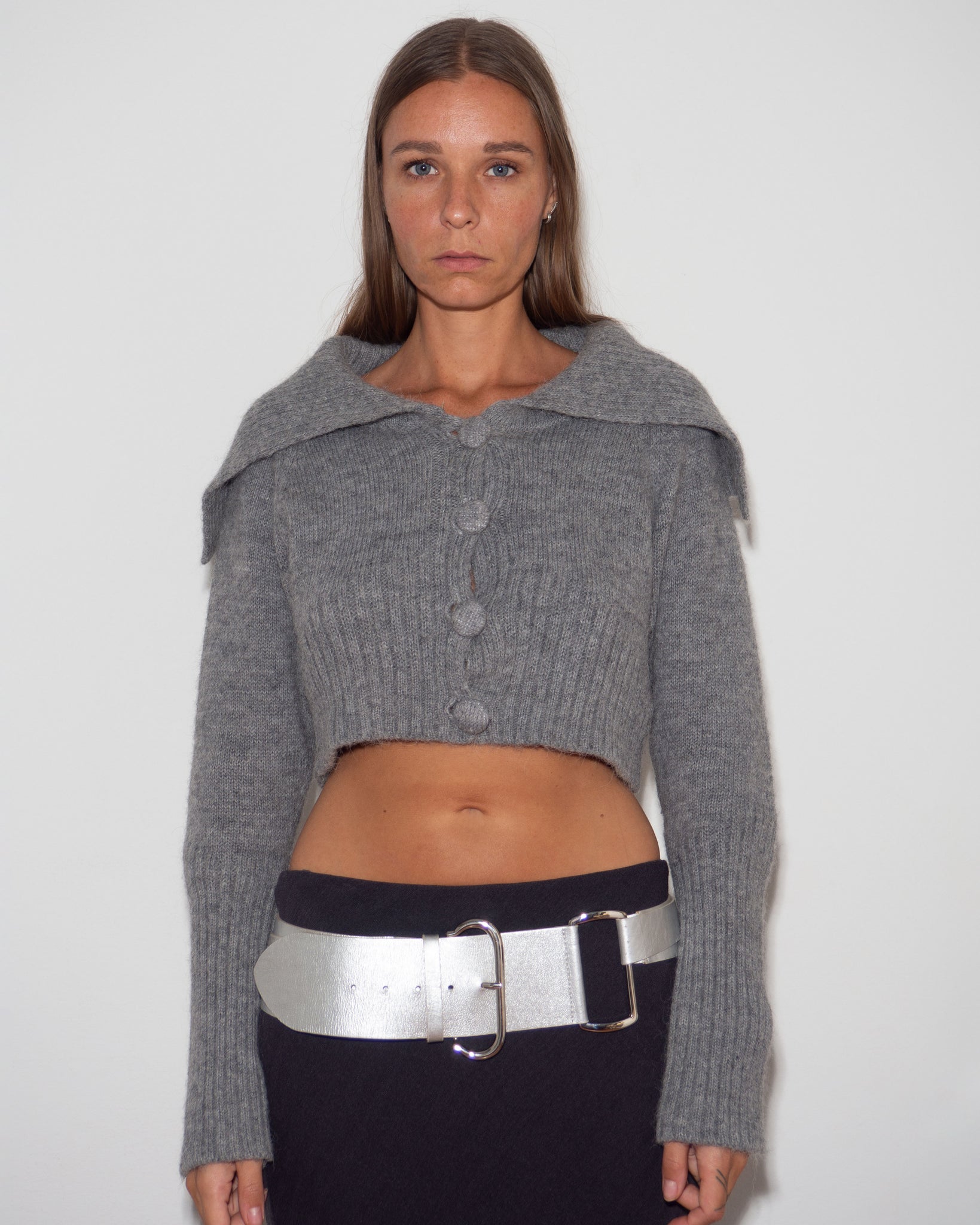 Cropped Alpaca Cardigan