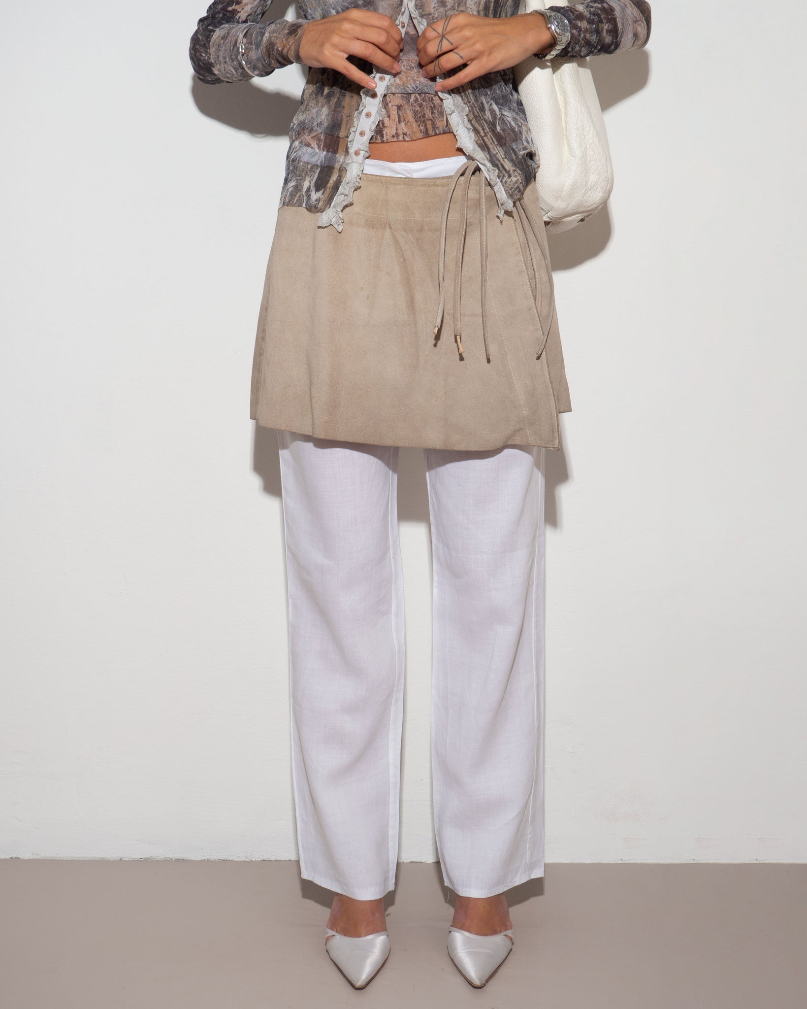 Suede Envelope Skirt
