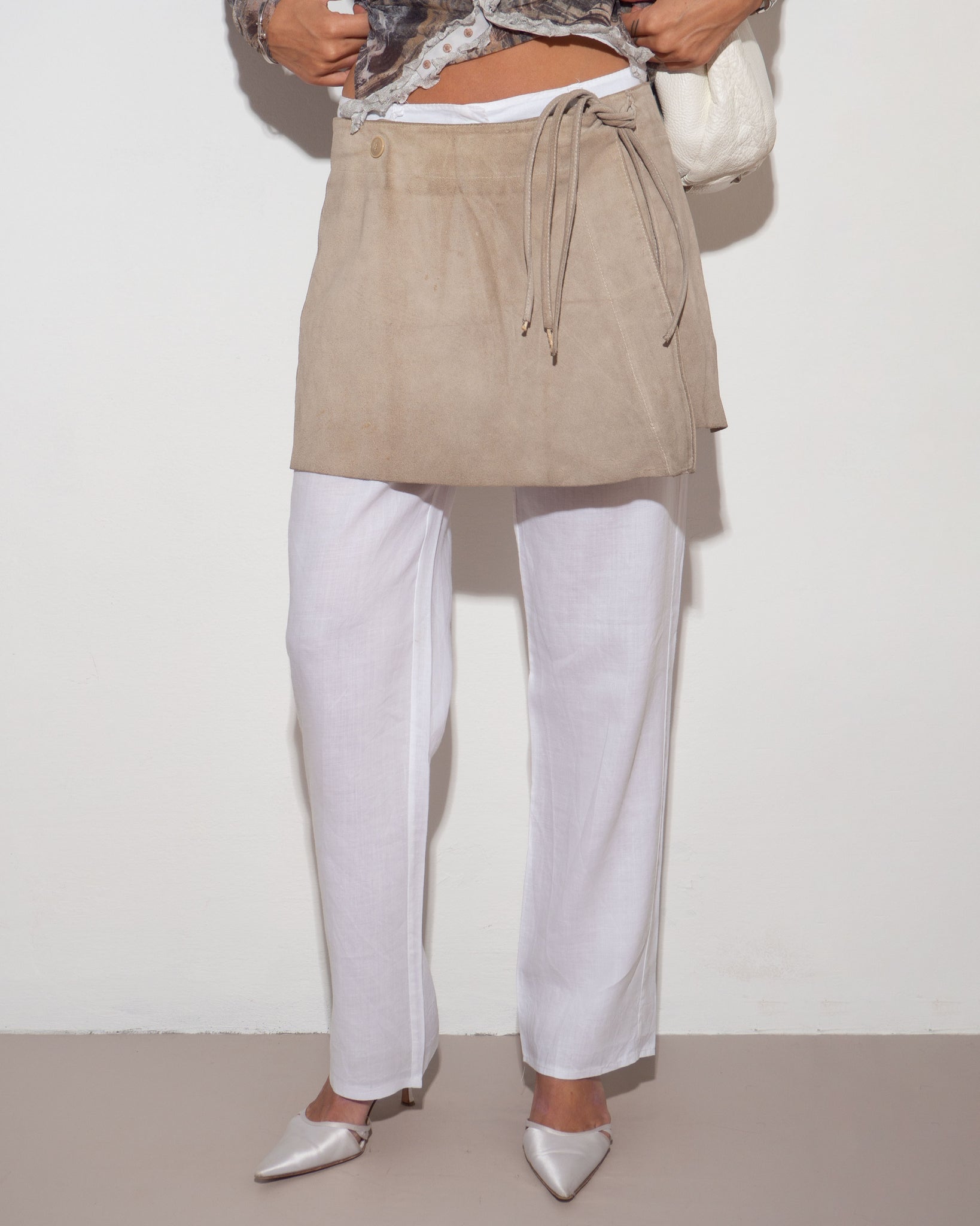 Suede Envelope Skirt