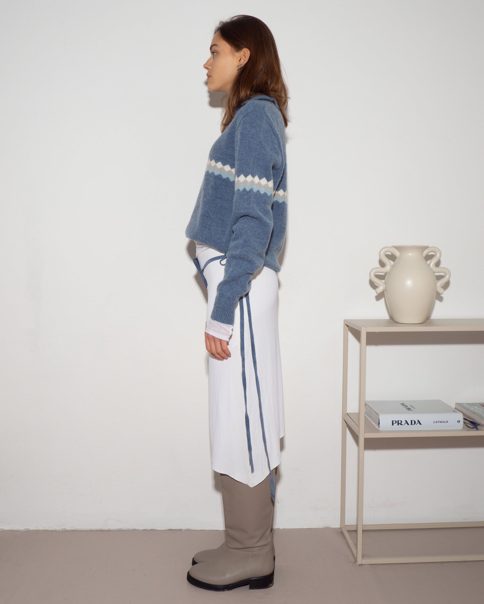 White Asymmetric Skirt