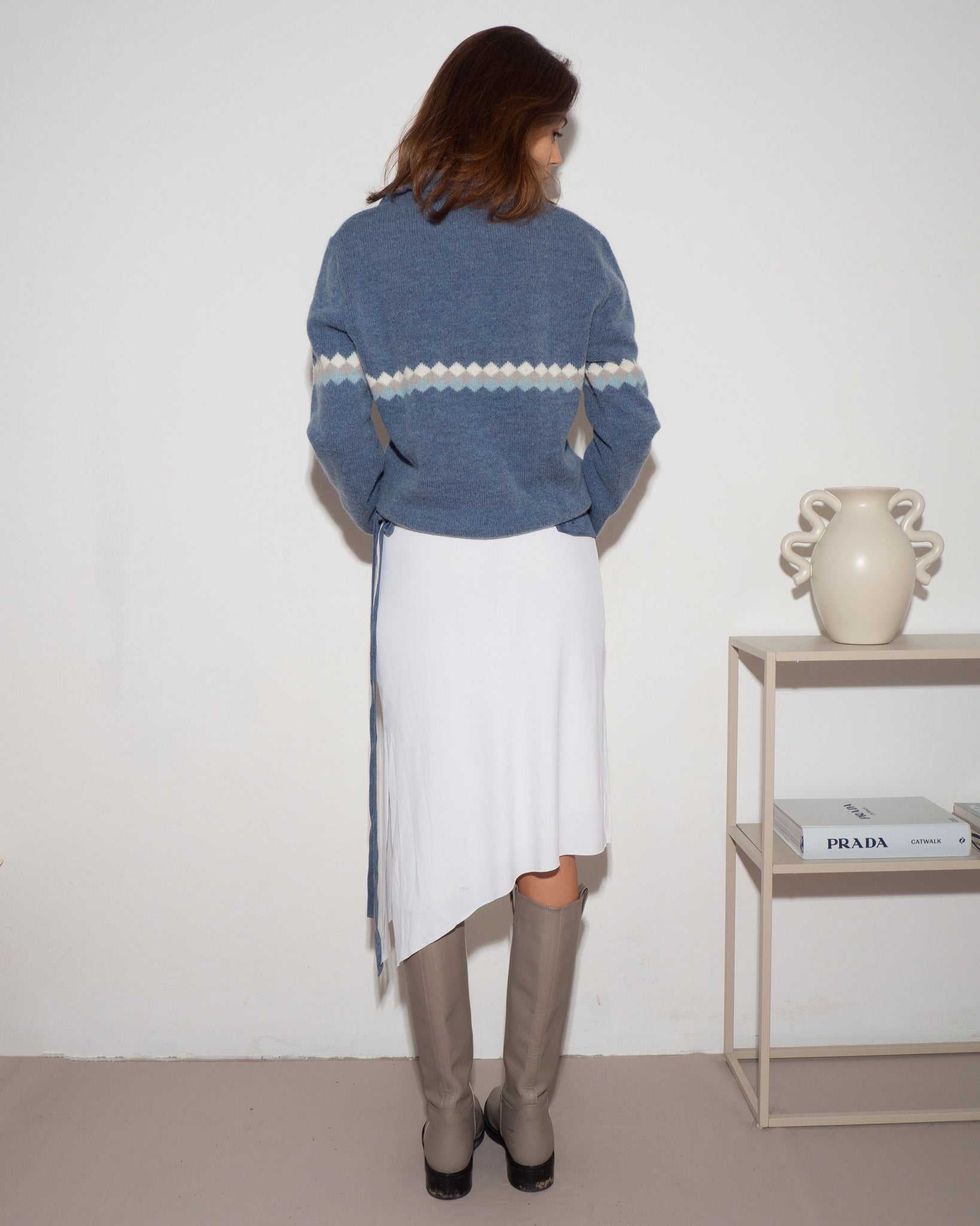 White Asymmetric Skirt