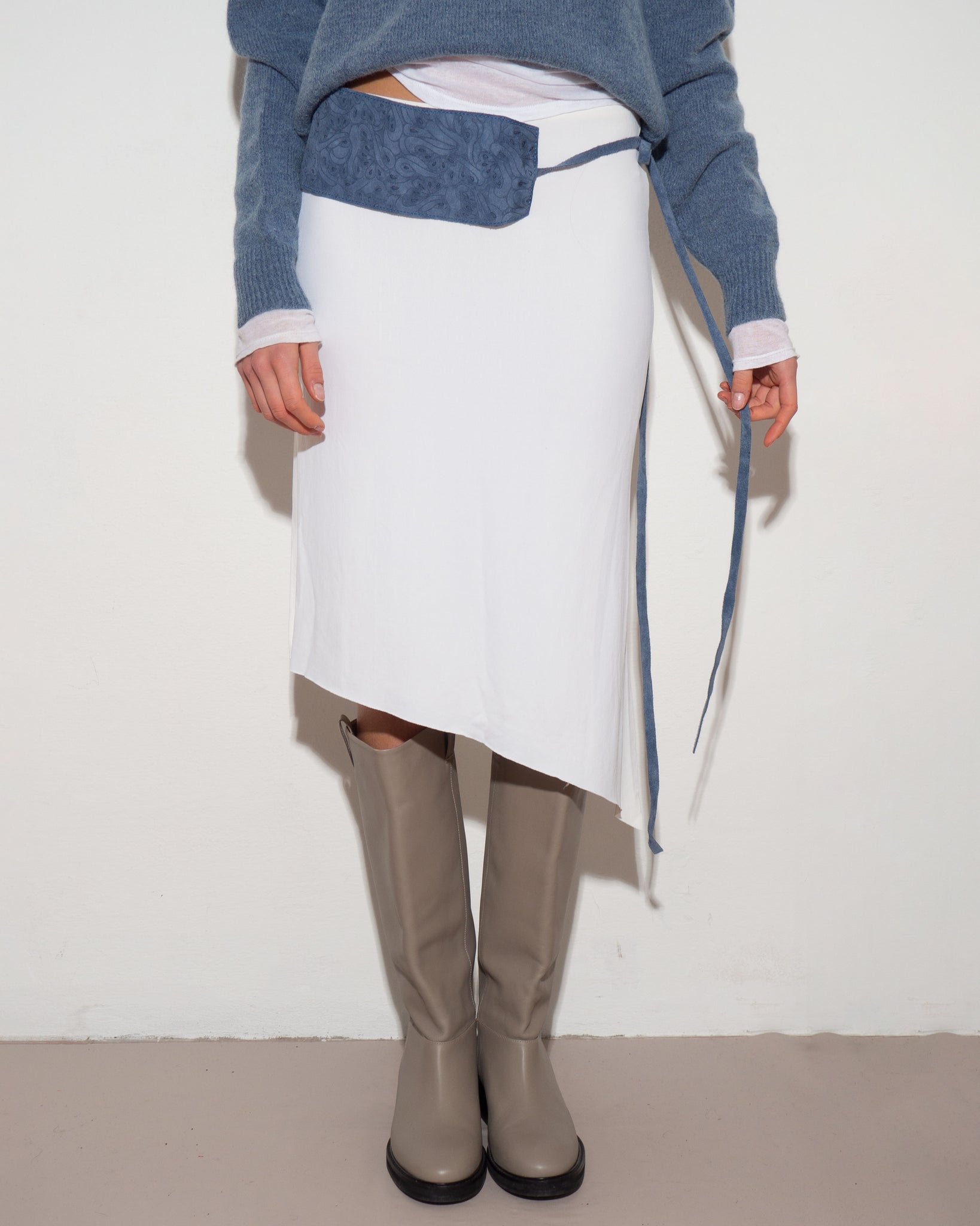 White Asymmetric Skirt