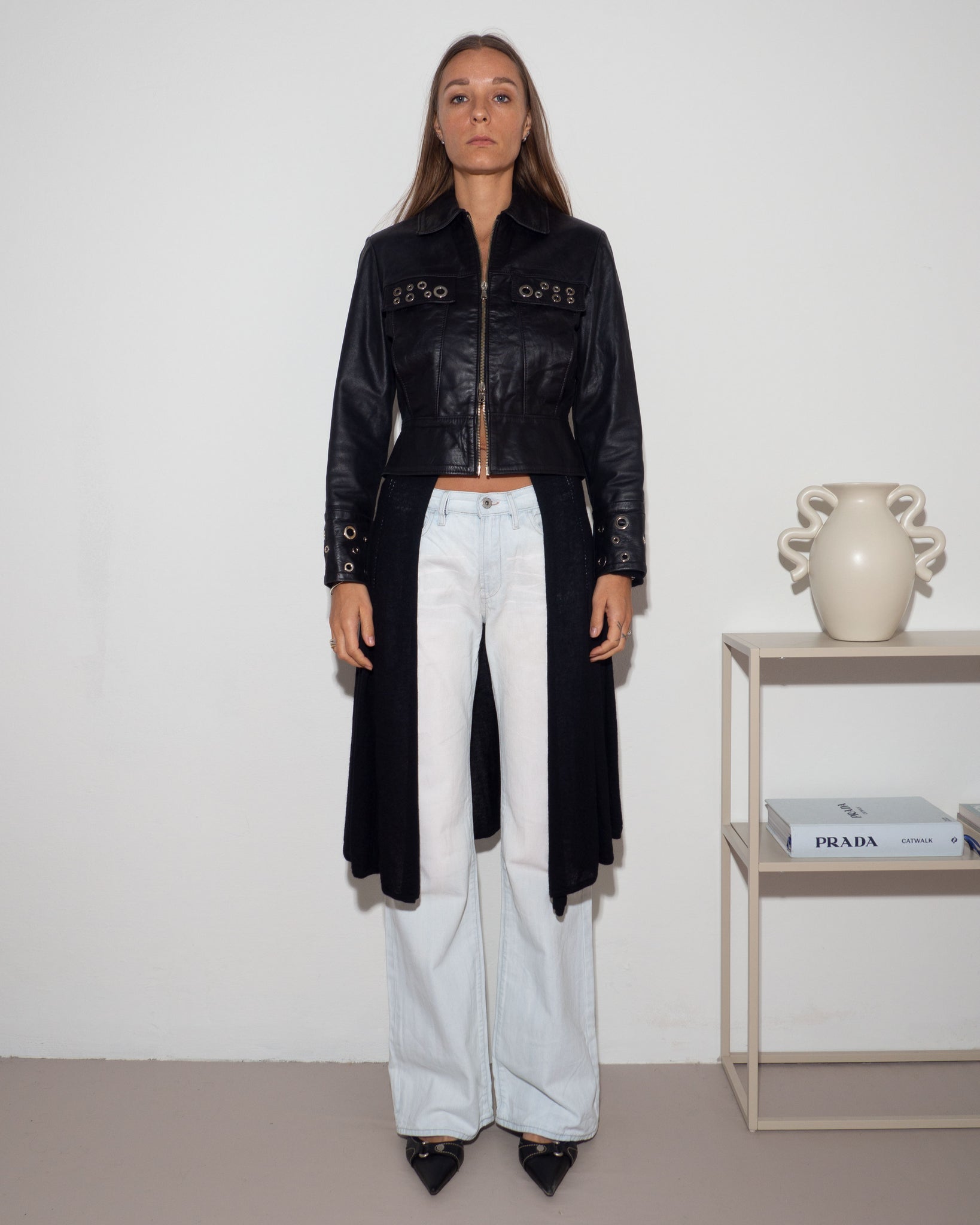 Leather Eyelet Jacket