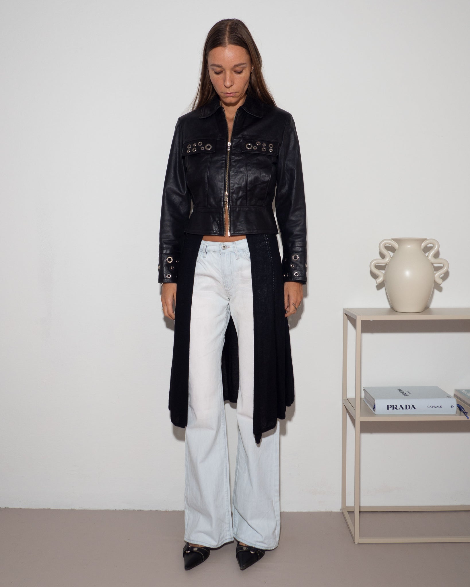 Leather Eyelet Jacket