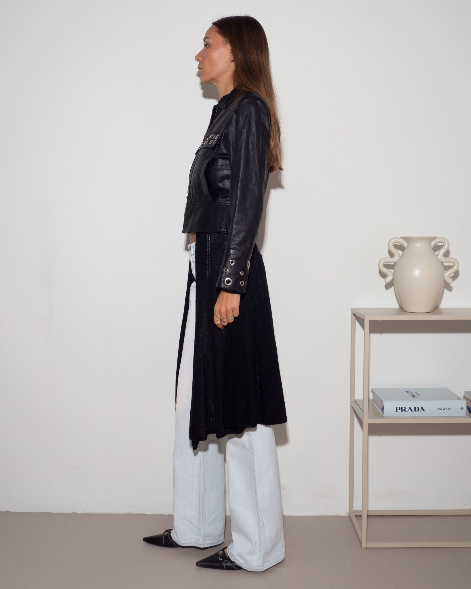 Leather Eyelet Jacket