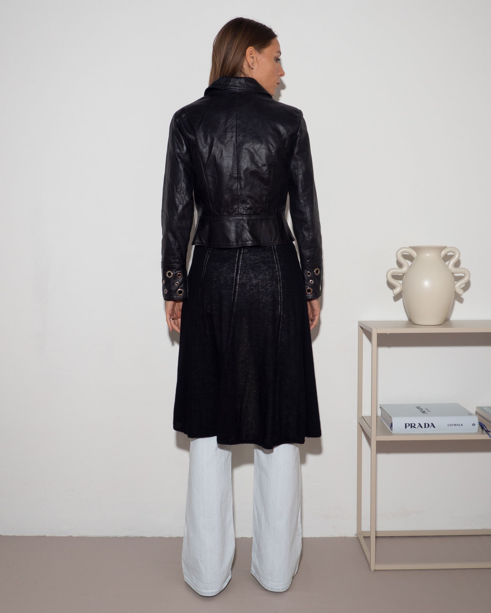 Leather Eyelet Jacket