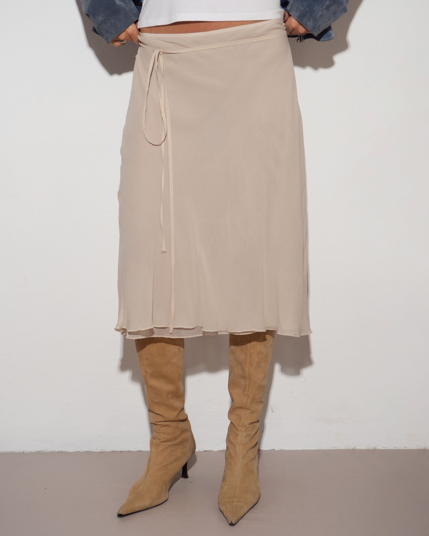 Silk Midi Skirt